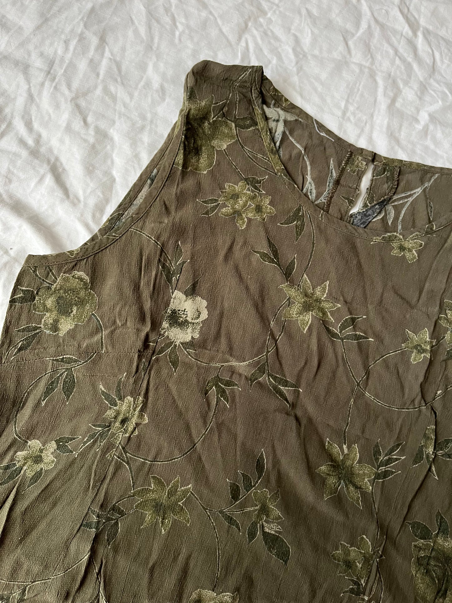 Green Floral Dress UK 12