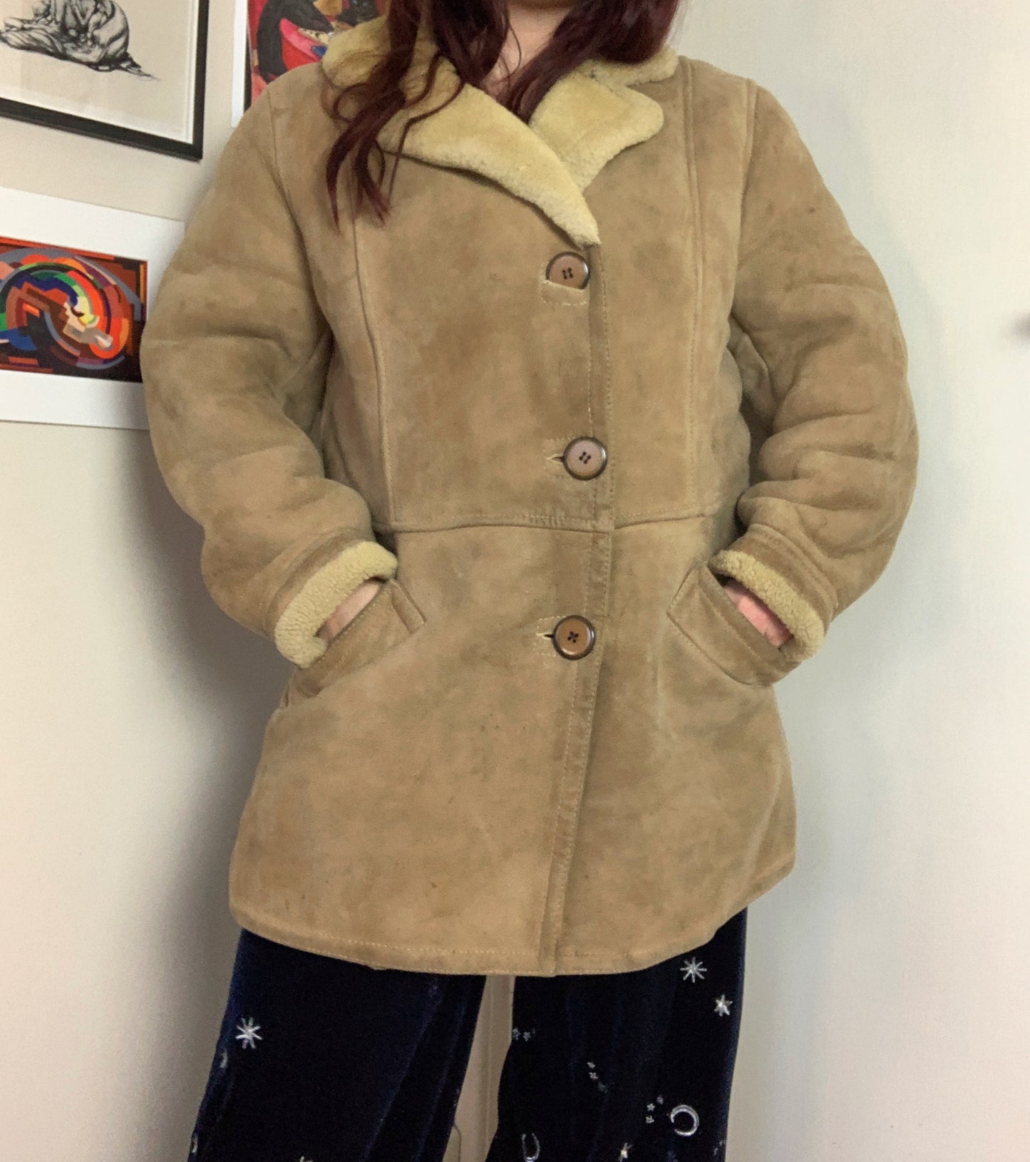 Lana 90s Shearling Coat UK 16/L