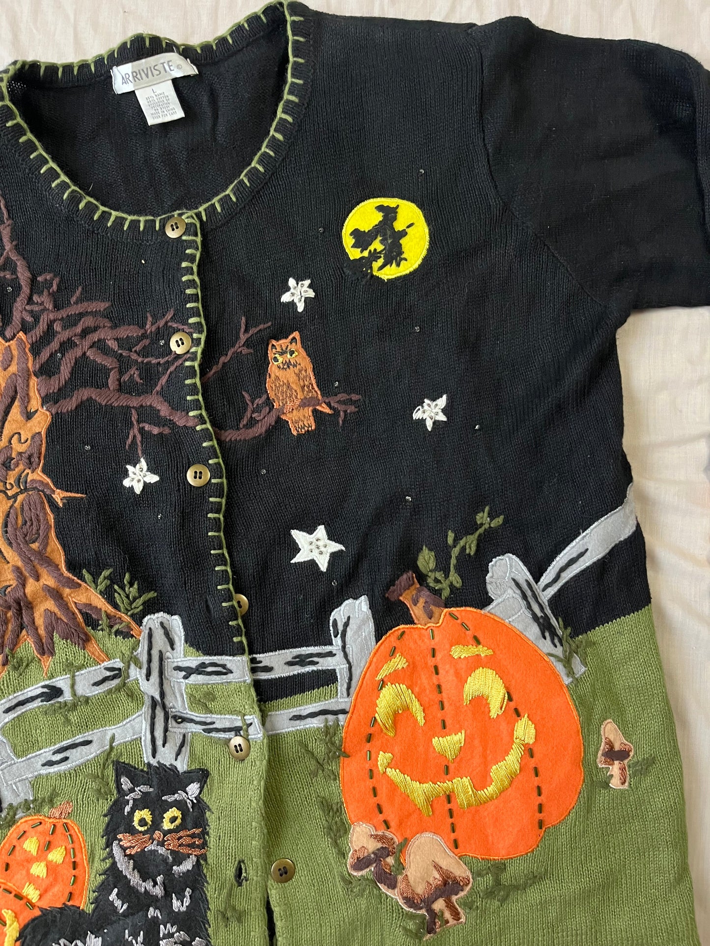 Witching Hour 1990s Halloween Cardigan L/XL