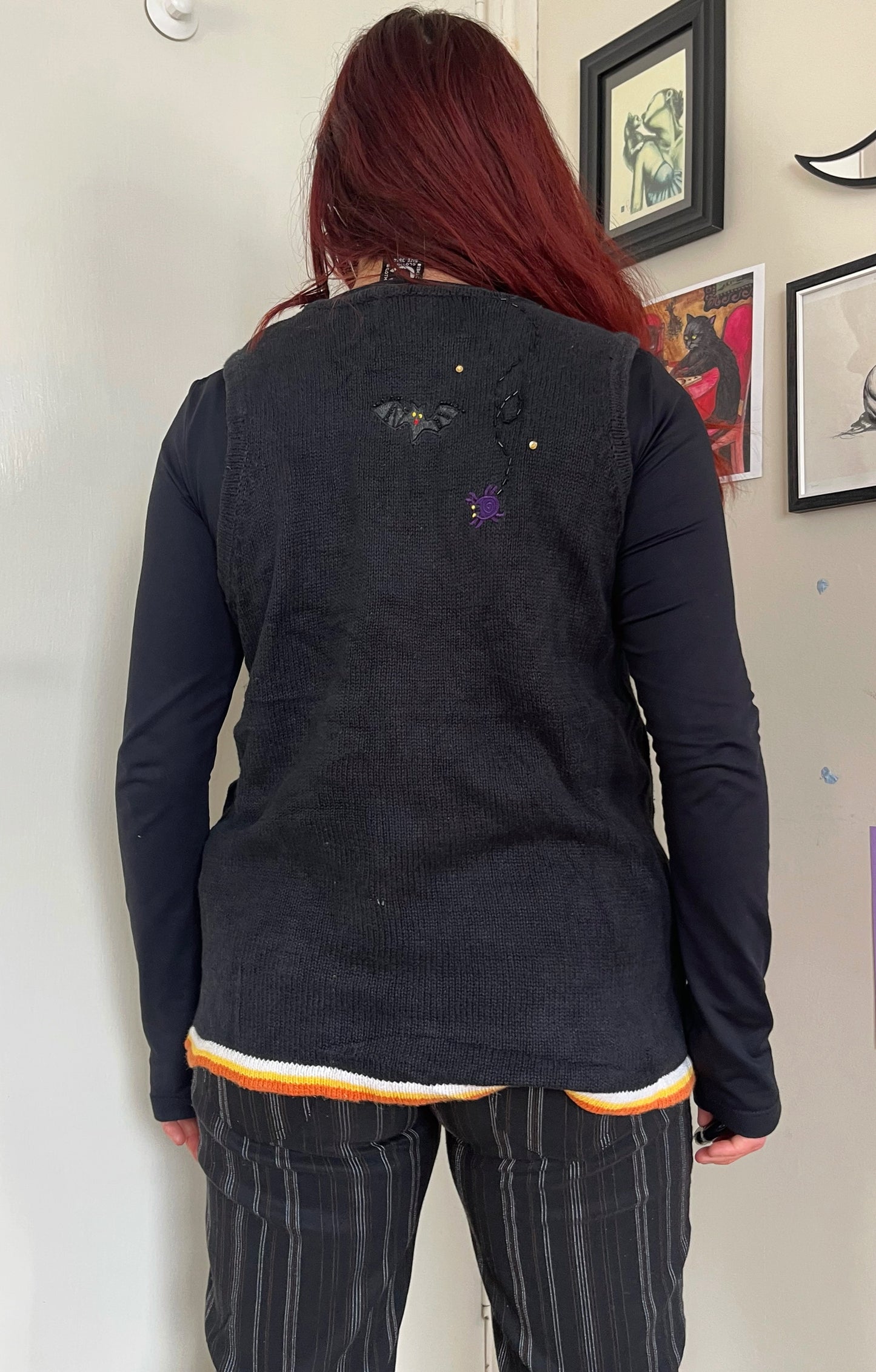 Caspar 1990s Halloween Sweater Vest M