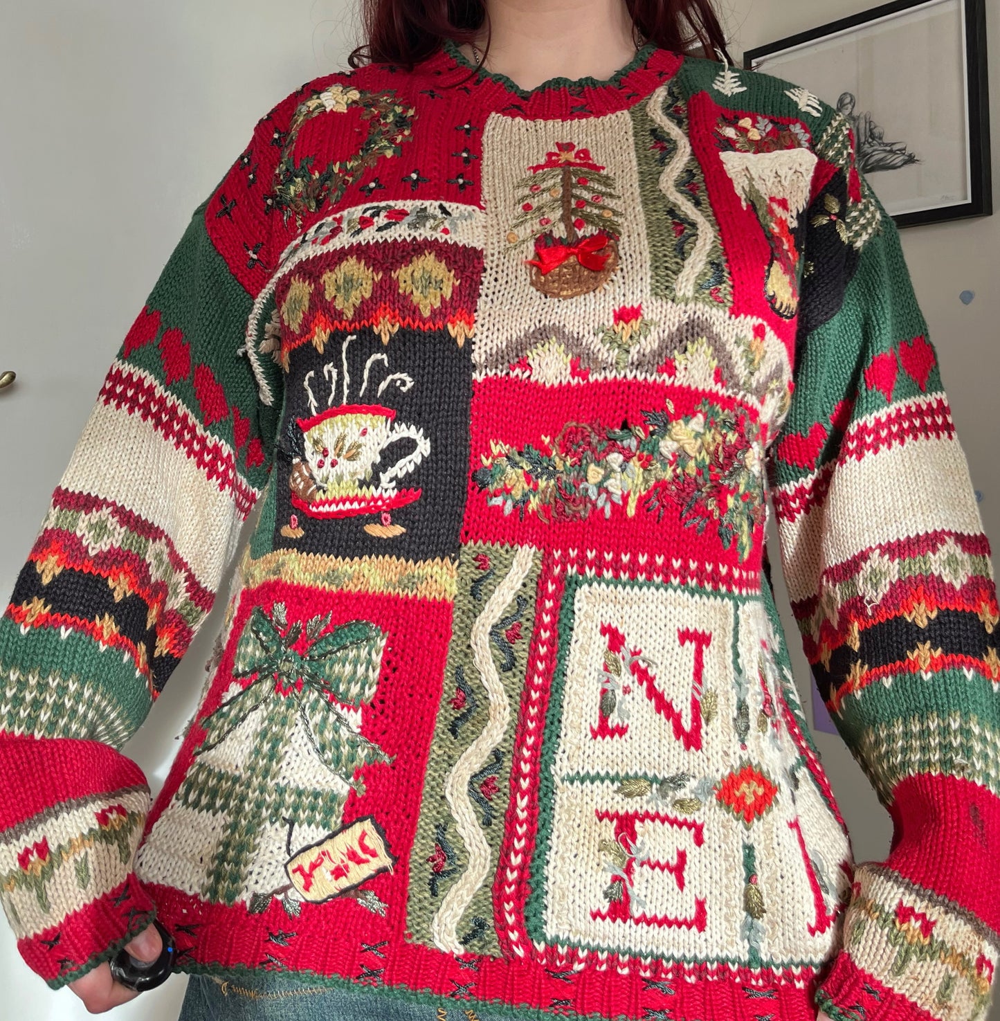 Mulled Wine 1990s Jumper UK 4-16/L