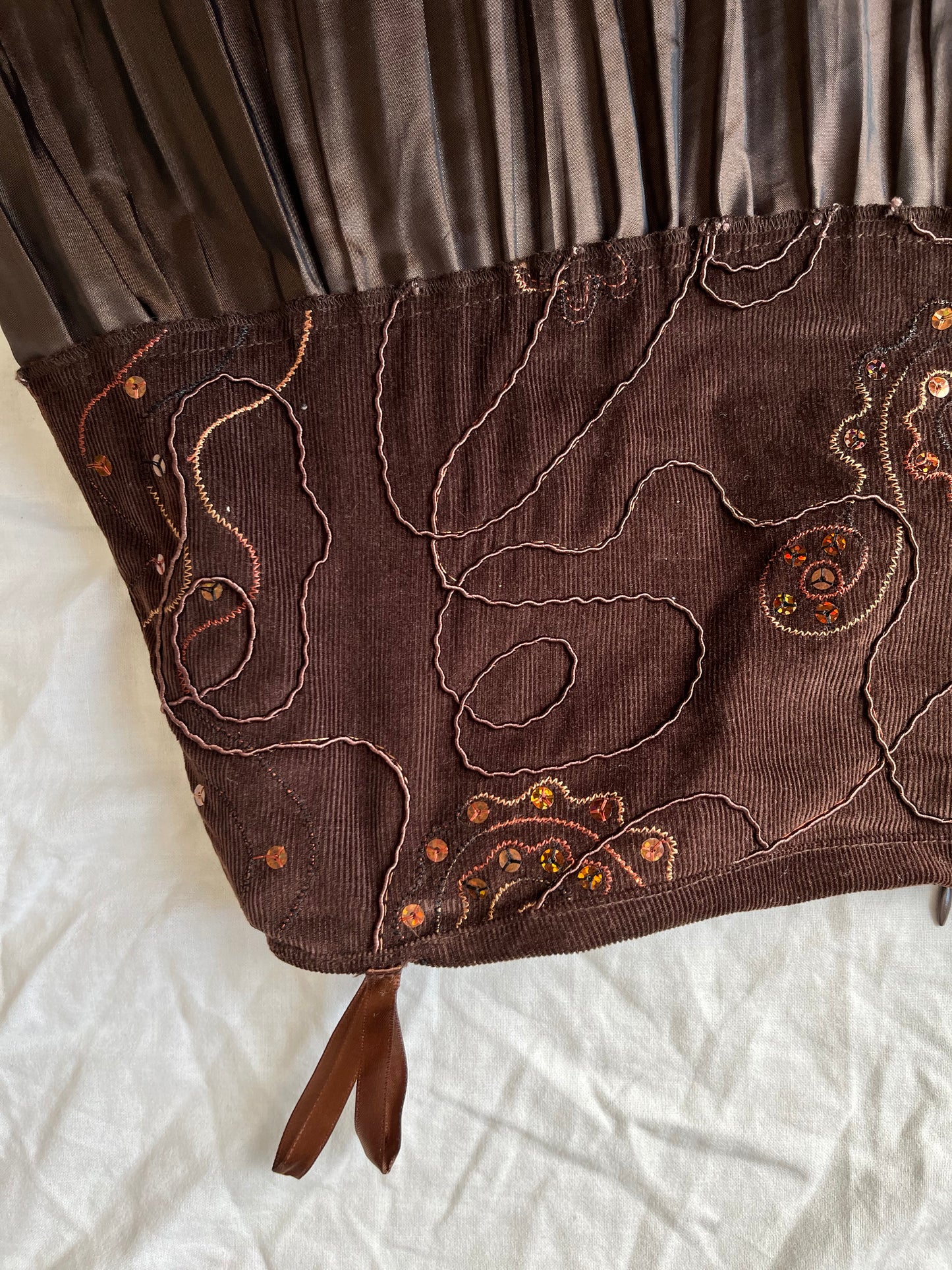 Brown Corduroy Skirt UK 8-10