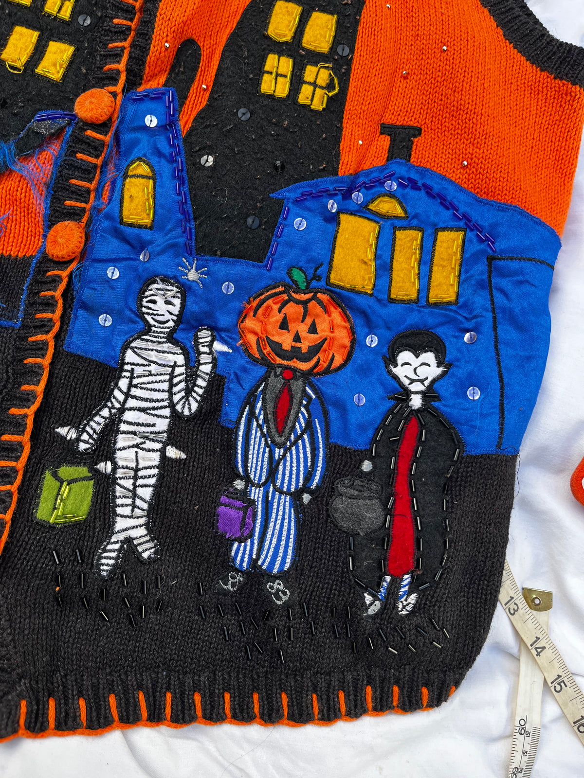 Halloween Town 1990s Halloween Sweater Vest M