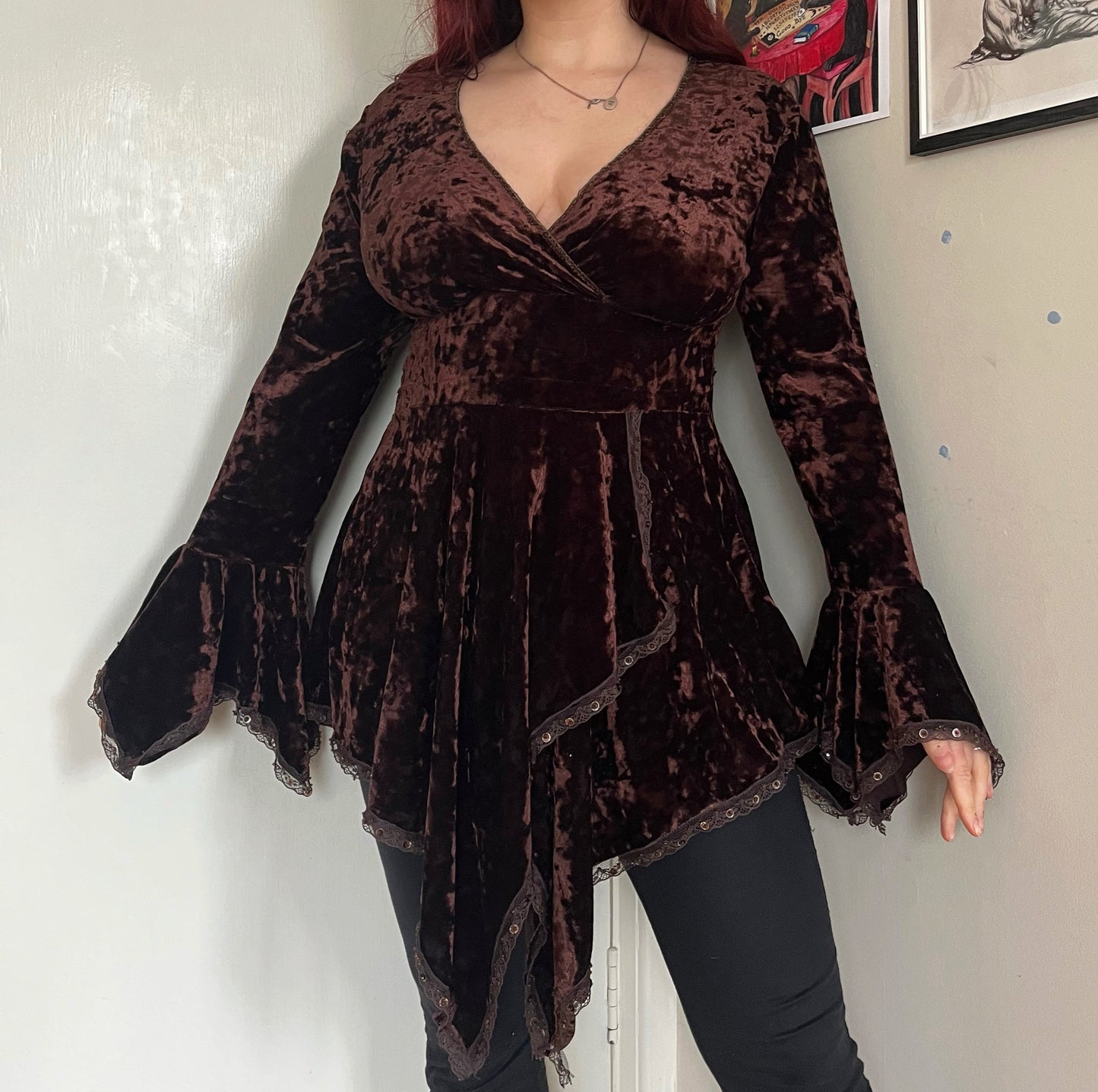 Rowena 90s Velvet Top UK 12-14