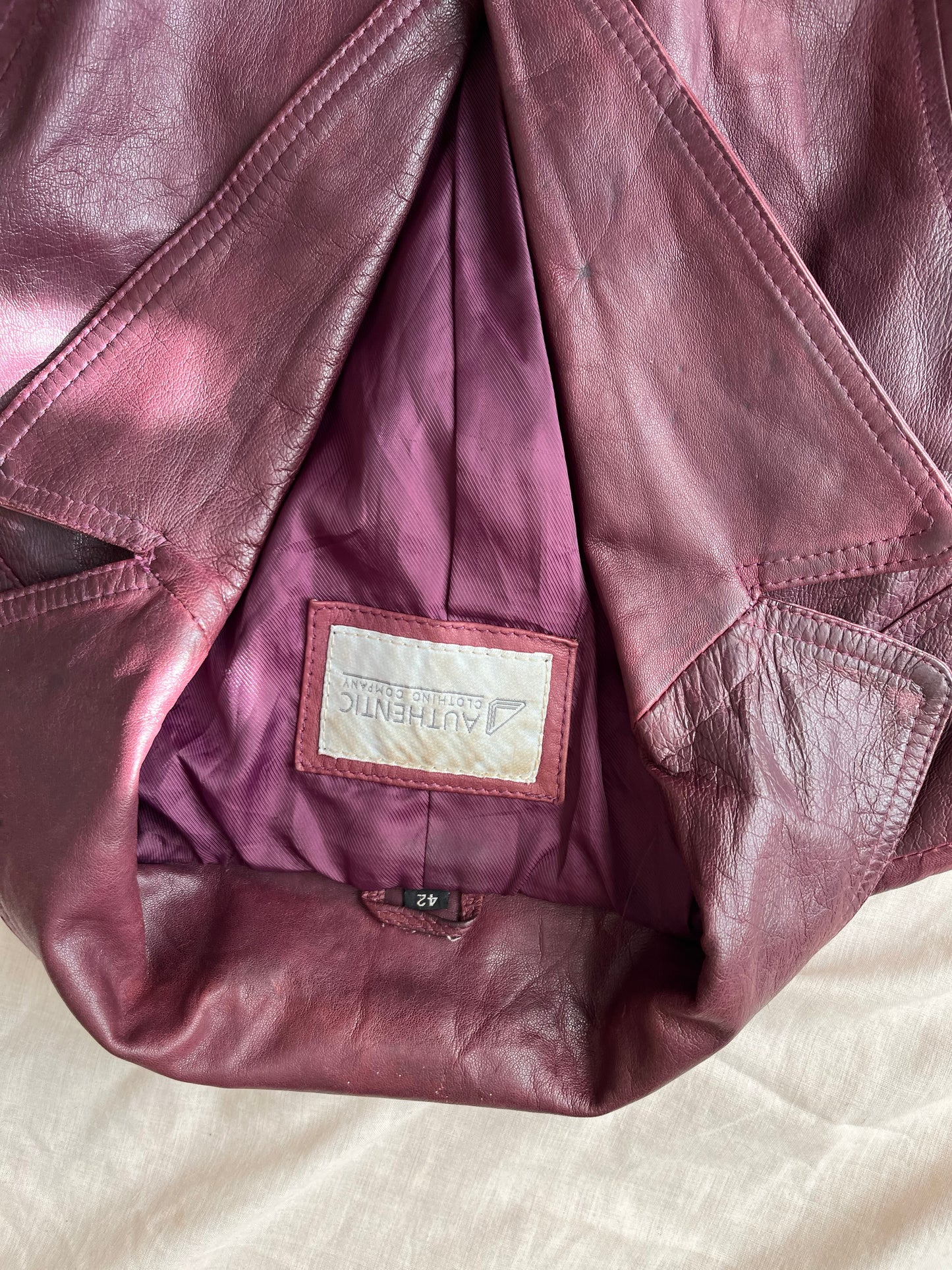 Purple Leather Jacket - Size M