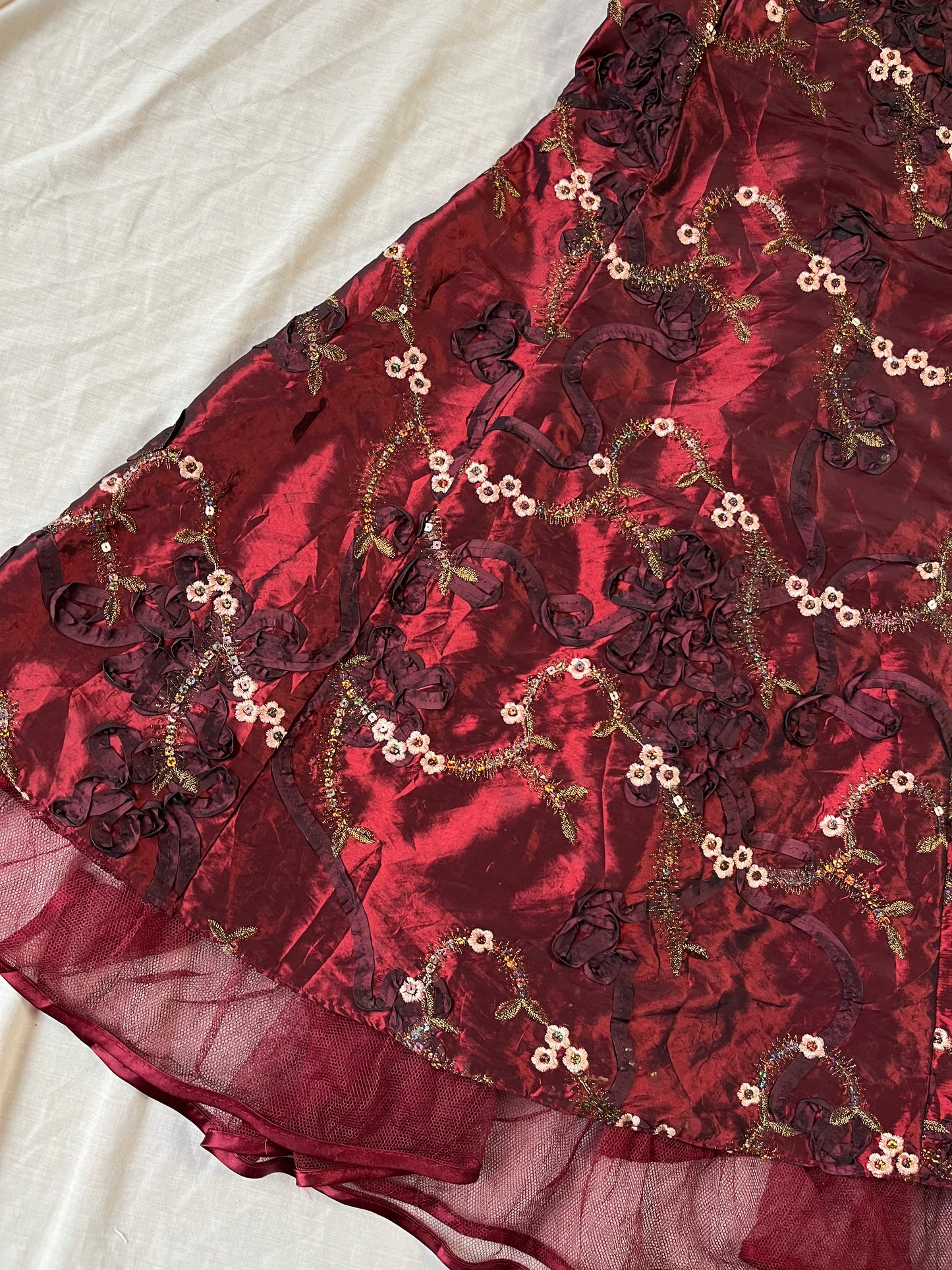 Red Floral Dress UK 8-10