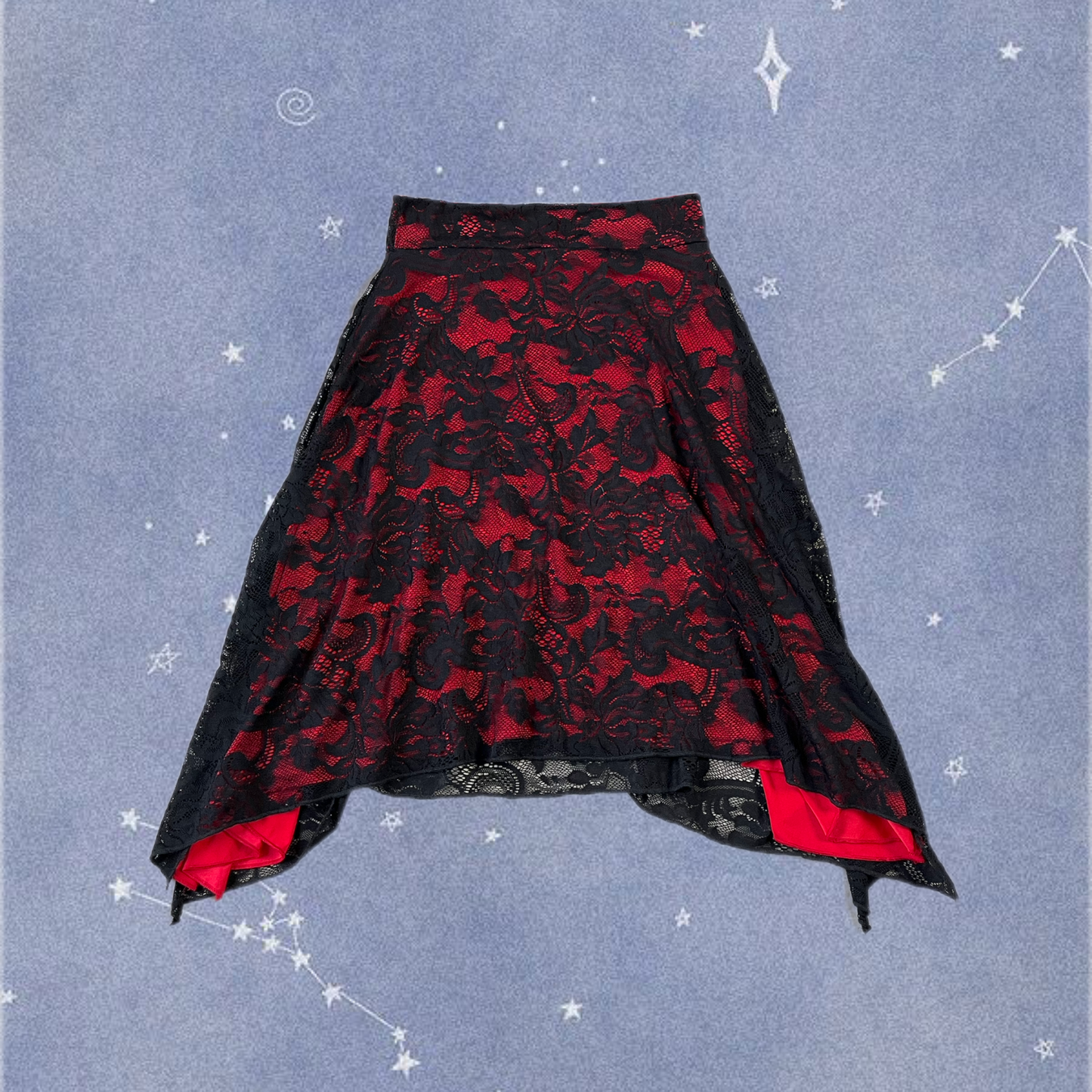 Red/Black Lace Skirt UK 6-10