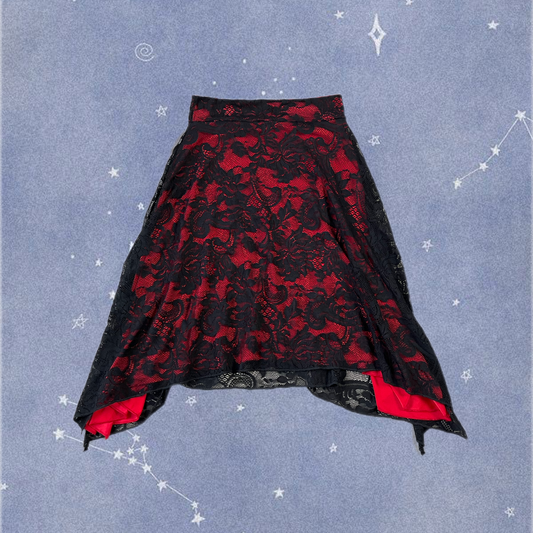 Red/Black Lace Skirt UK 6-10