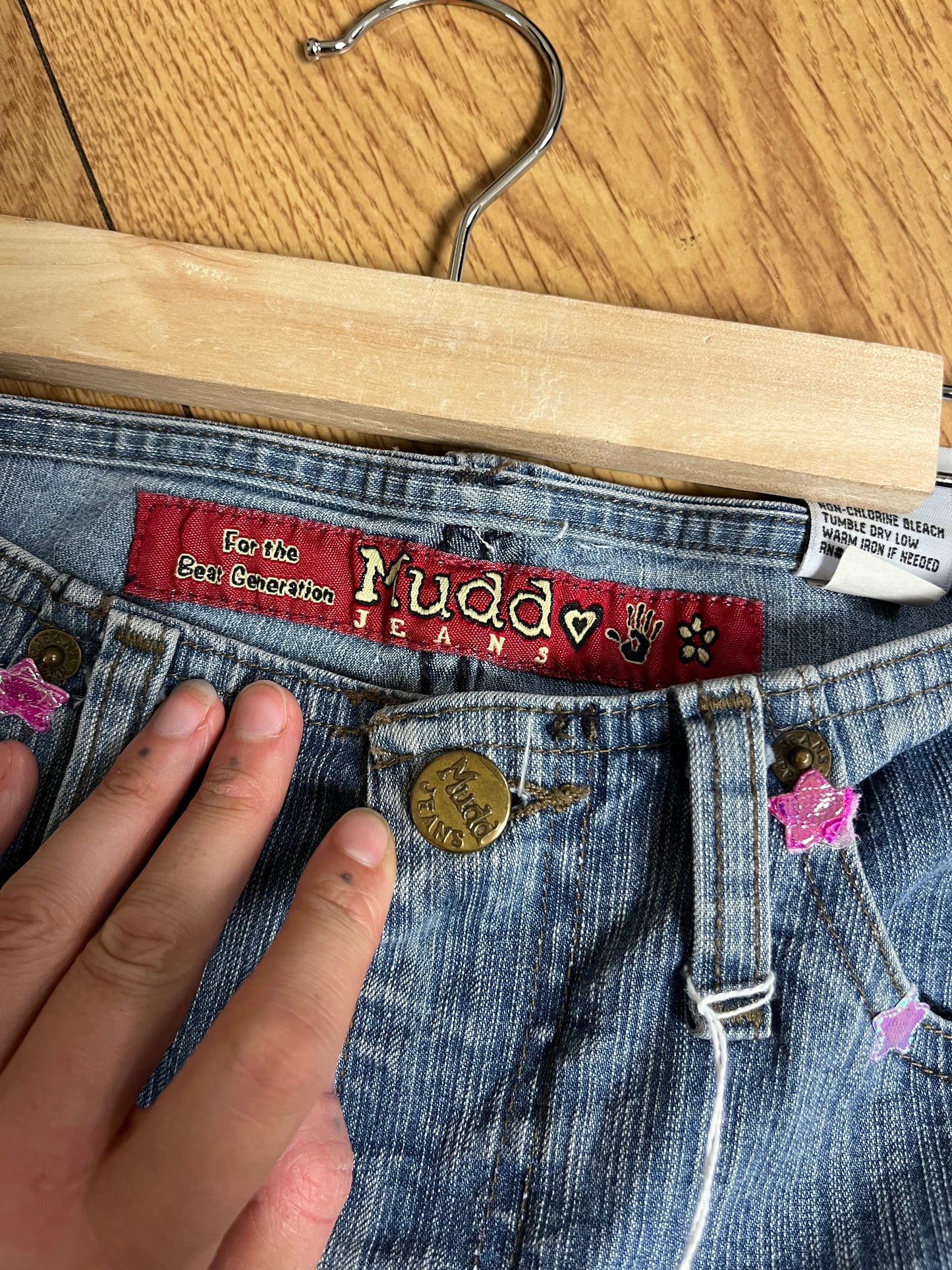 Stars Denim Mini Skirt UK 10-12