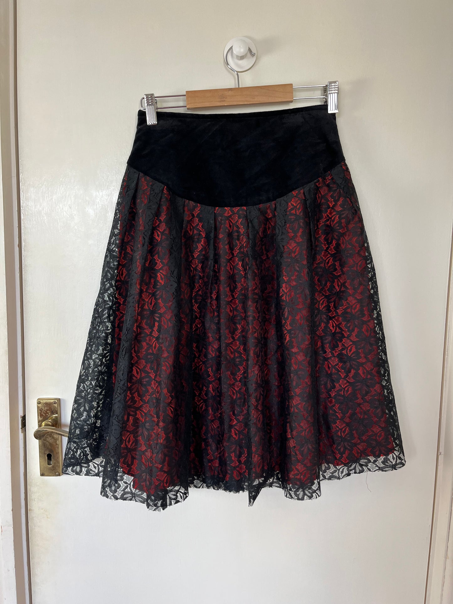 Lace and Velvet Skirt UK 8