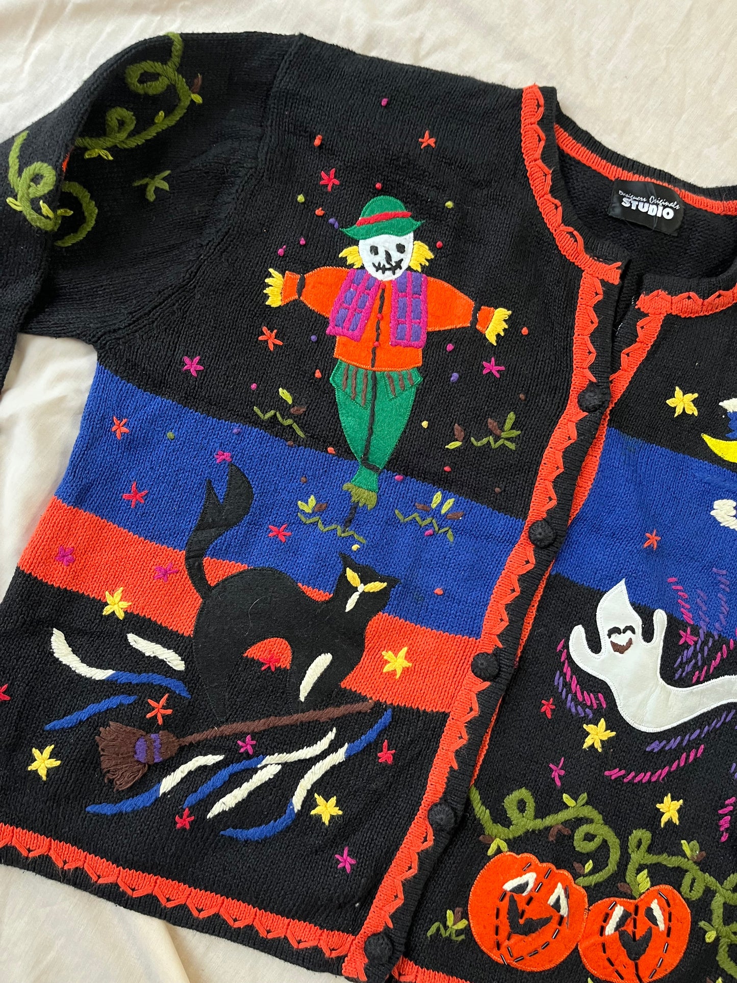 Halloween Hauntings 1990s Halloween Cardigan L/XL