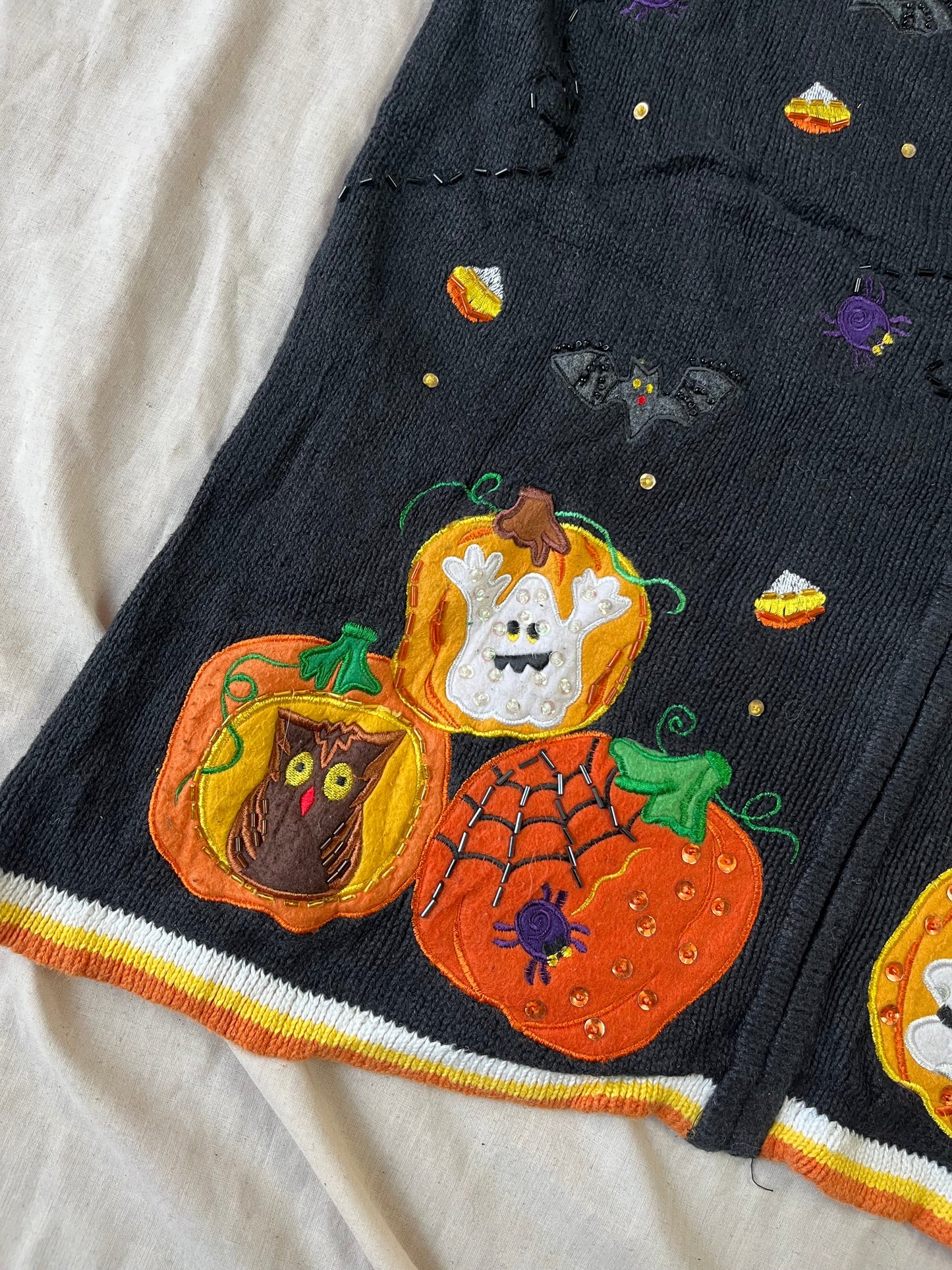 Caspar 1990s Halloween Sweater Vest M