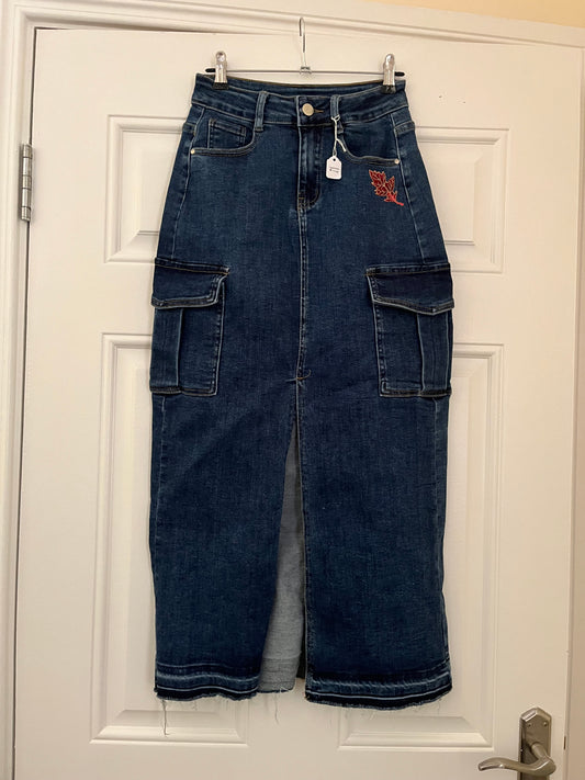 90s Denim Skirt UK 6-10