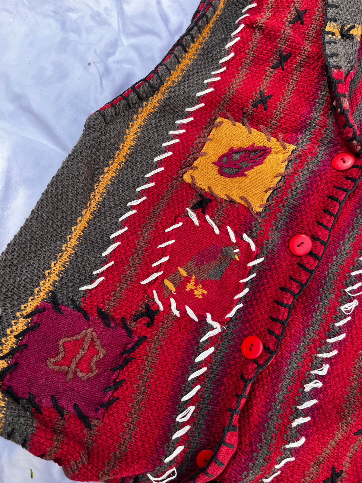 Boho Autumn Sweater Vest M