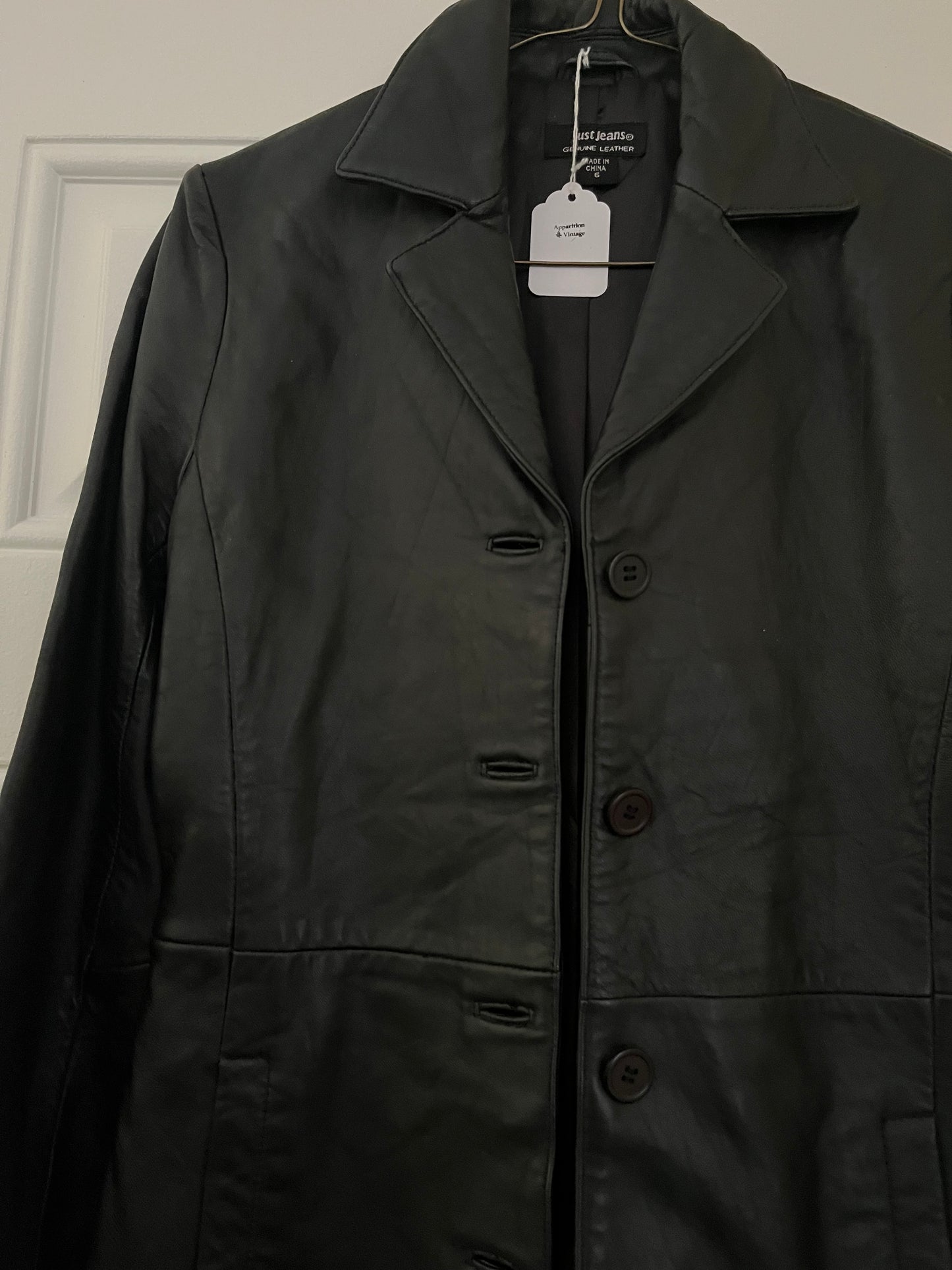 Black Leather Jacket UK 6