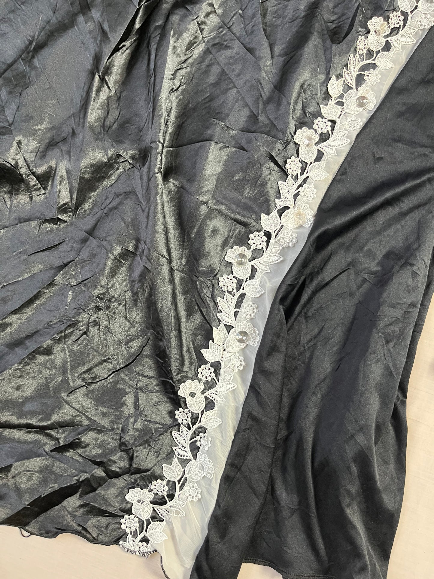 Black Lace Slip Dress - UK 10