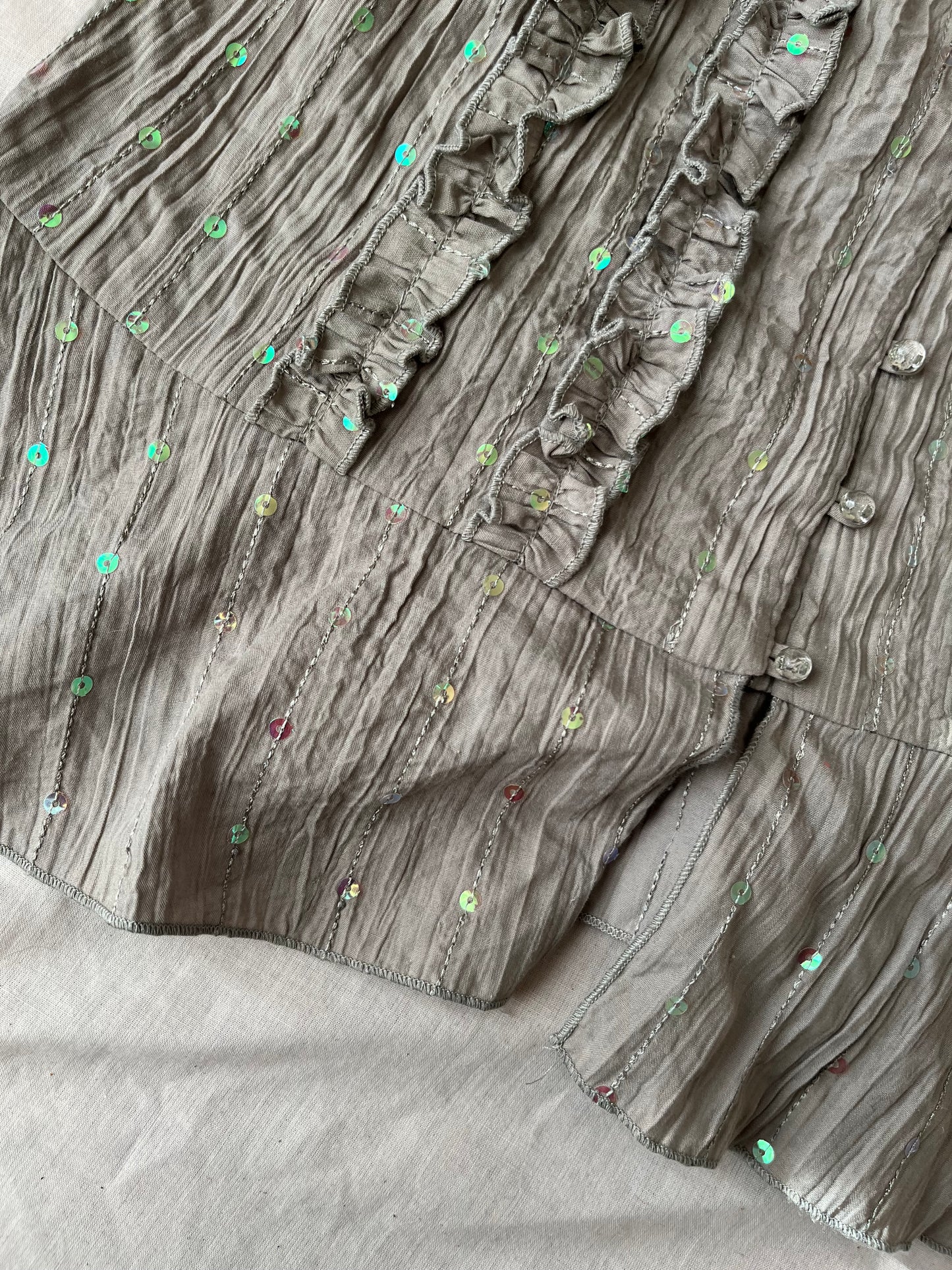 Grey Sequined Top - UK 12
