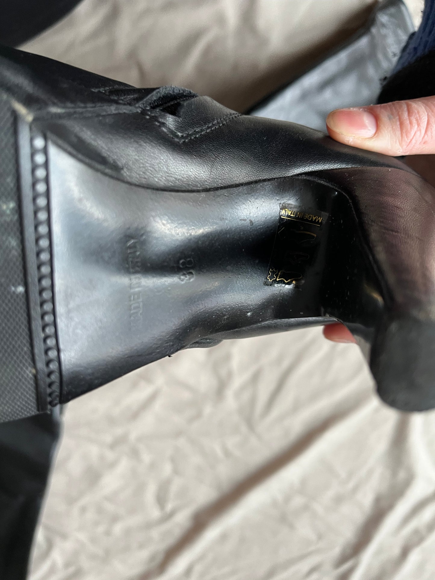 1990s Black Leather Boots UK 4/ EU 37