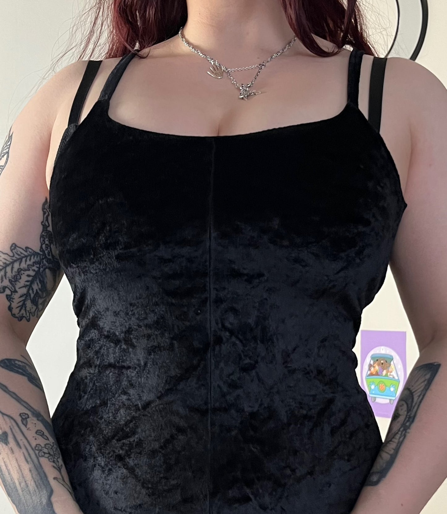 Black Velvet Mini Dress UK 8-10