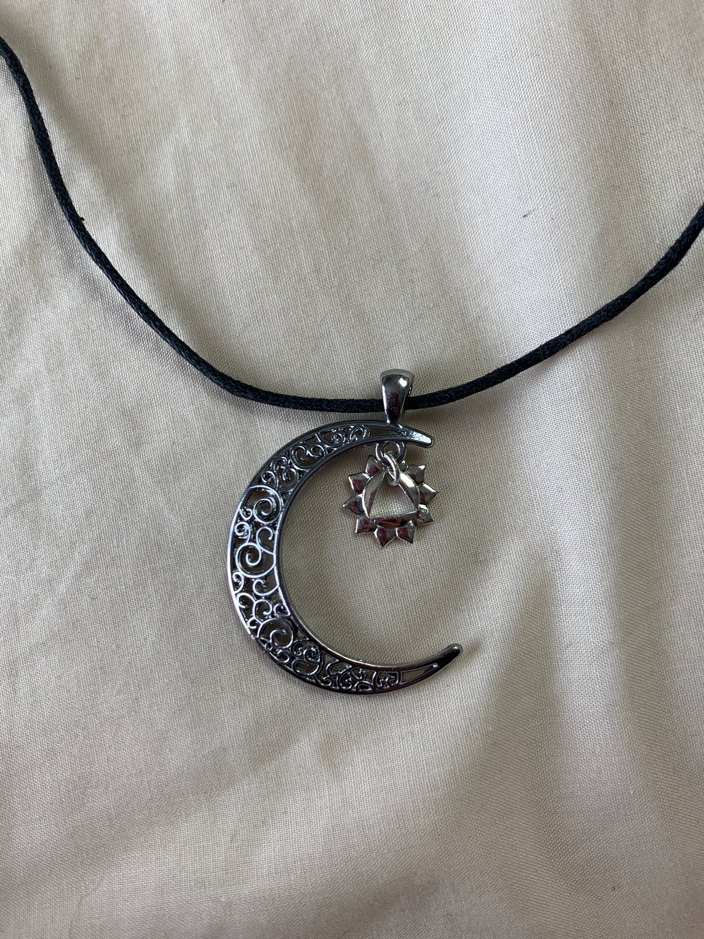 Moon and Star Pendant Necklace