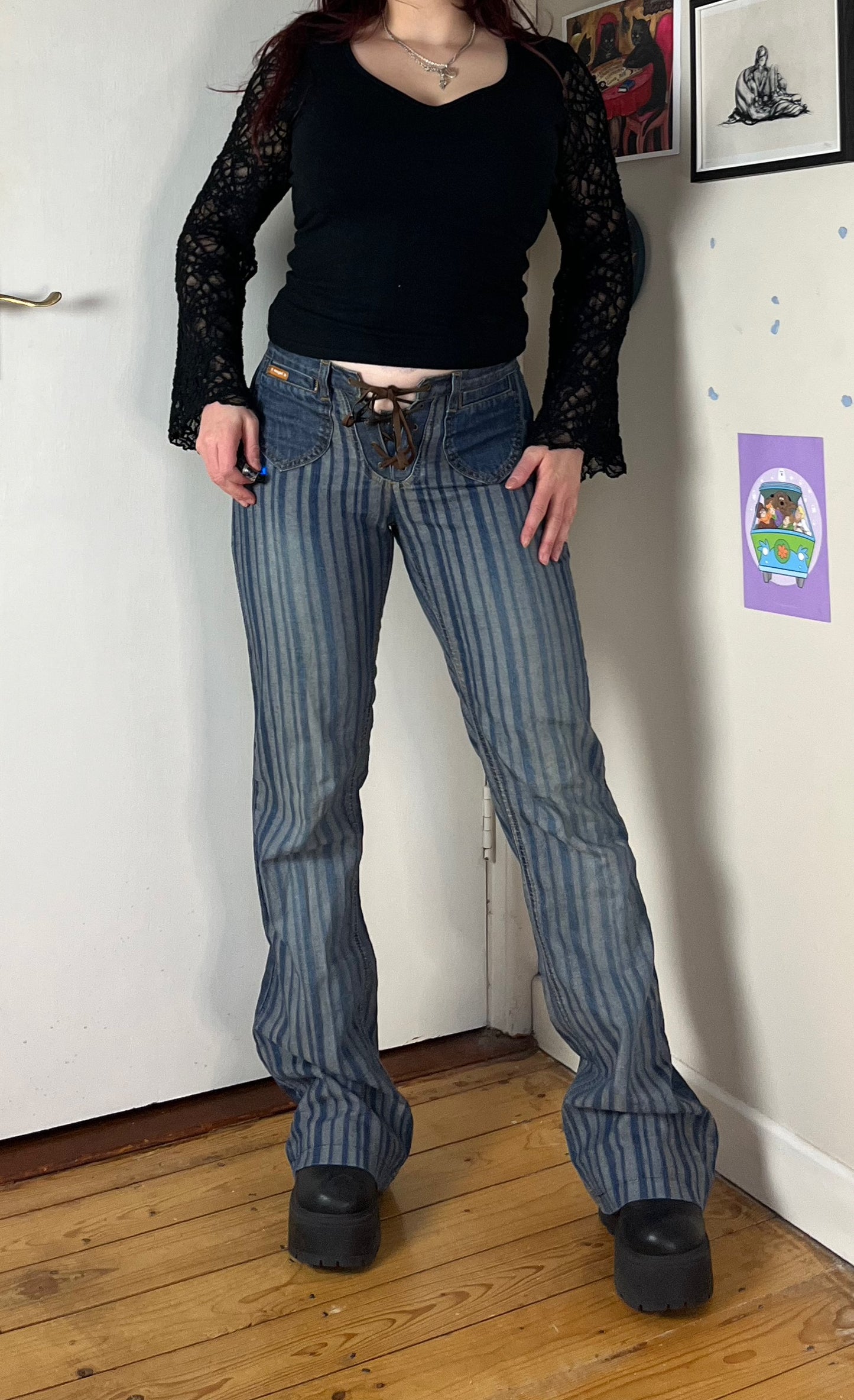 1990s Striped Jeans UK 8-10