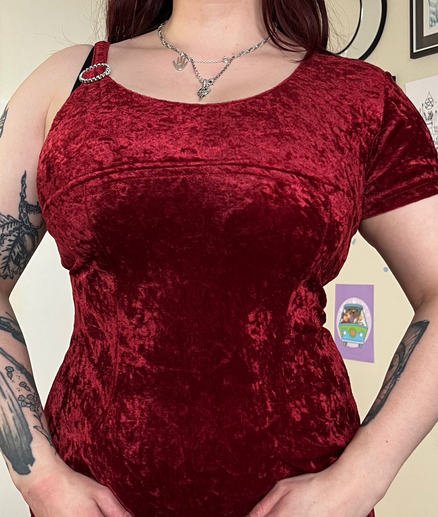 Red Velvet Dress UK 12