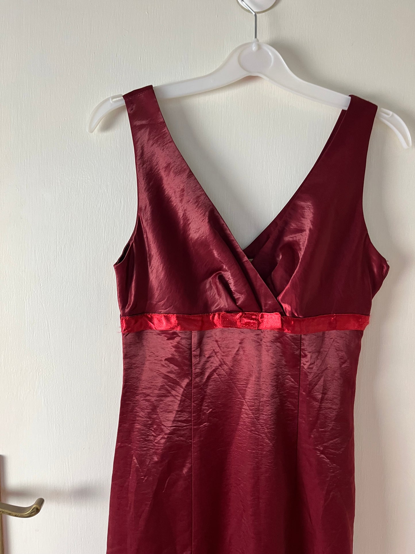 Burgundy Satin Dress UK 6