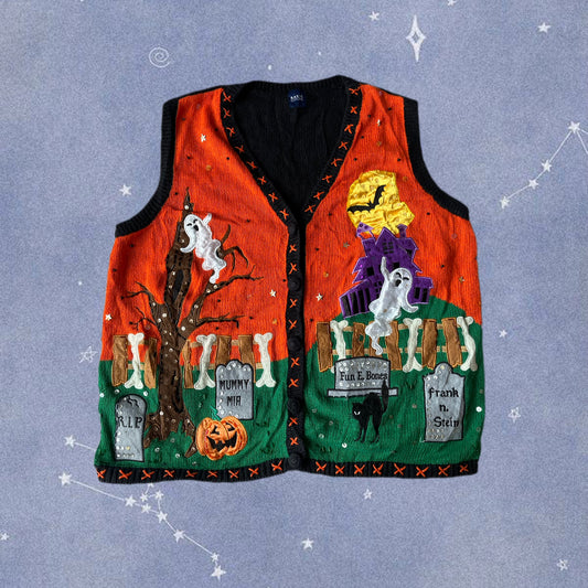 Boneyard 2000s Halloween Sweater Vest M-L