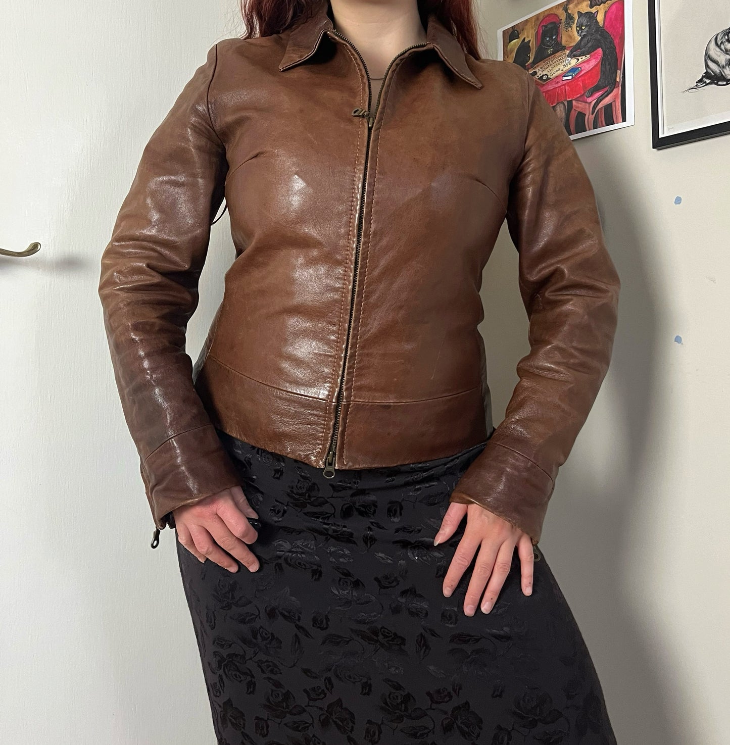 Sophia 90s Leather Jacket UK 10/12