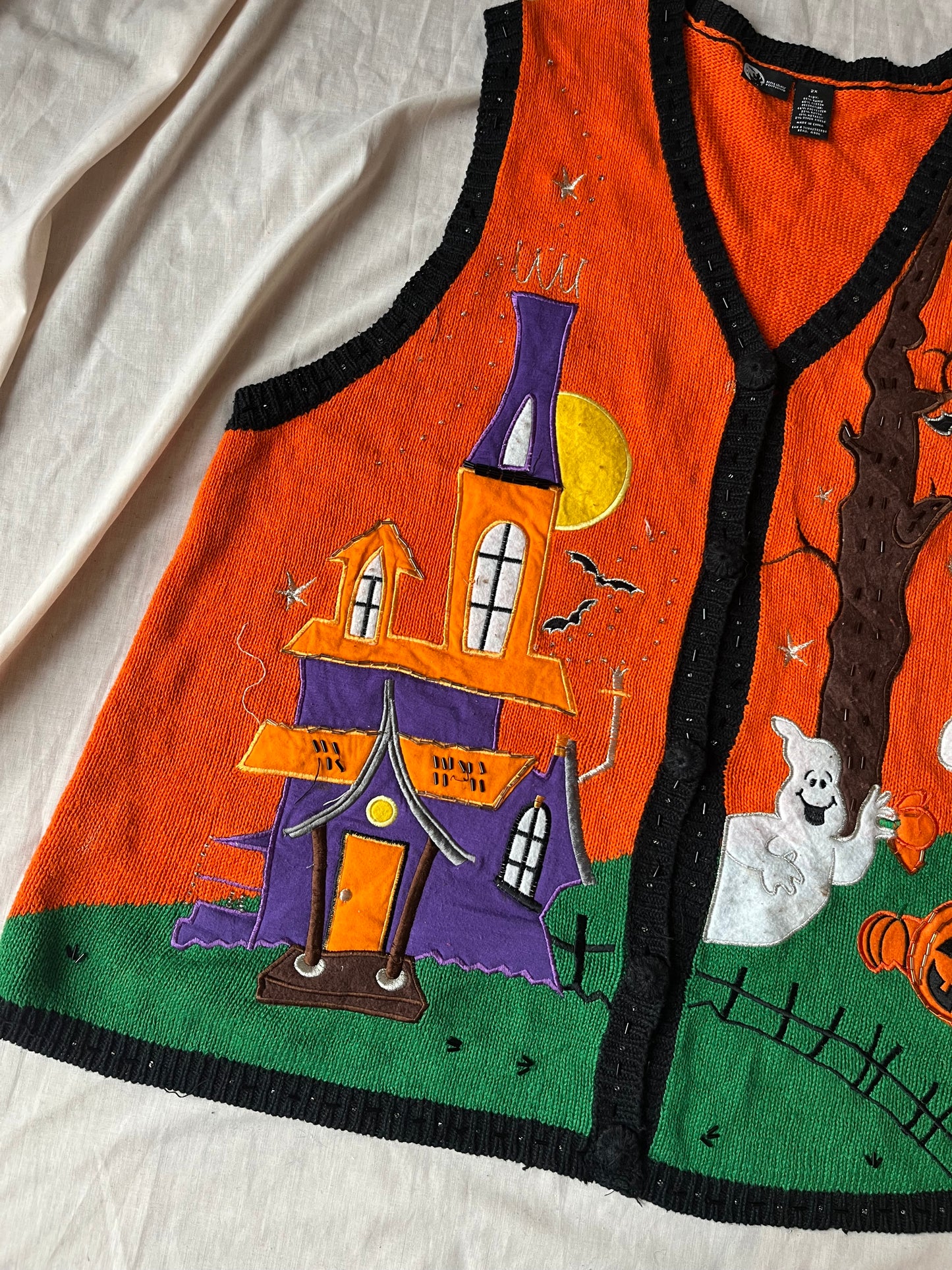 Sleepy Hollow 1990s Halloween Sweater Vest 2X