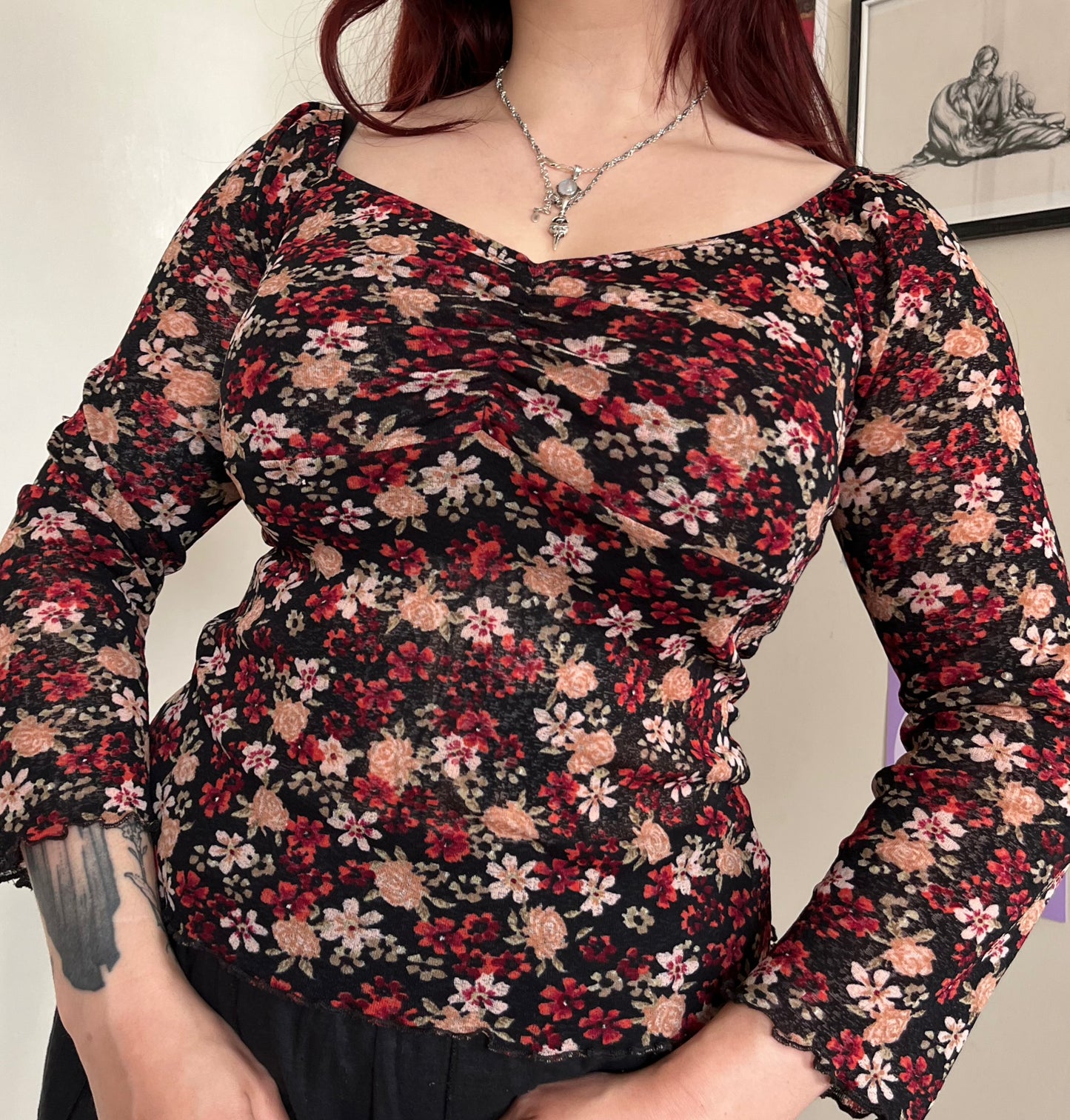 Floral Pattern Top UK 8-10