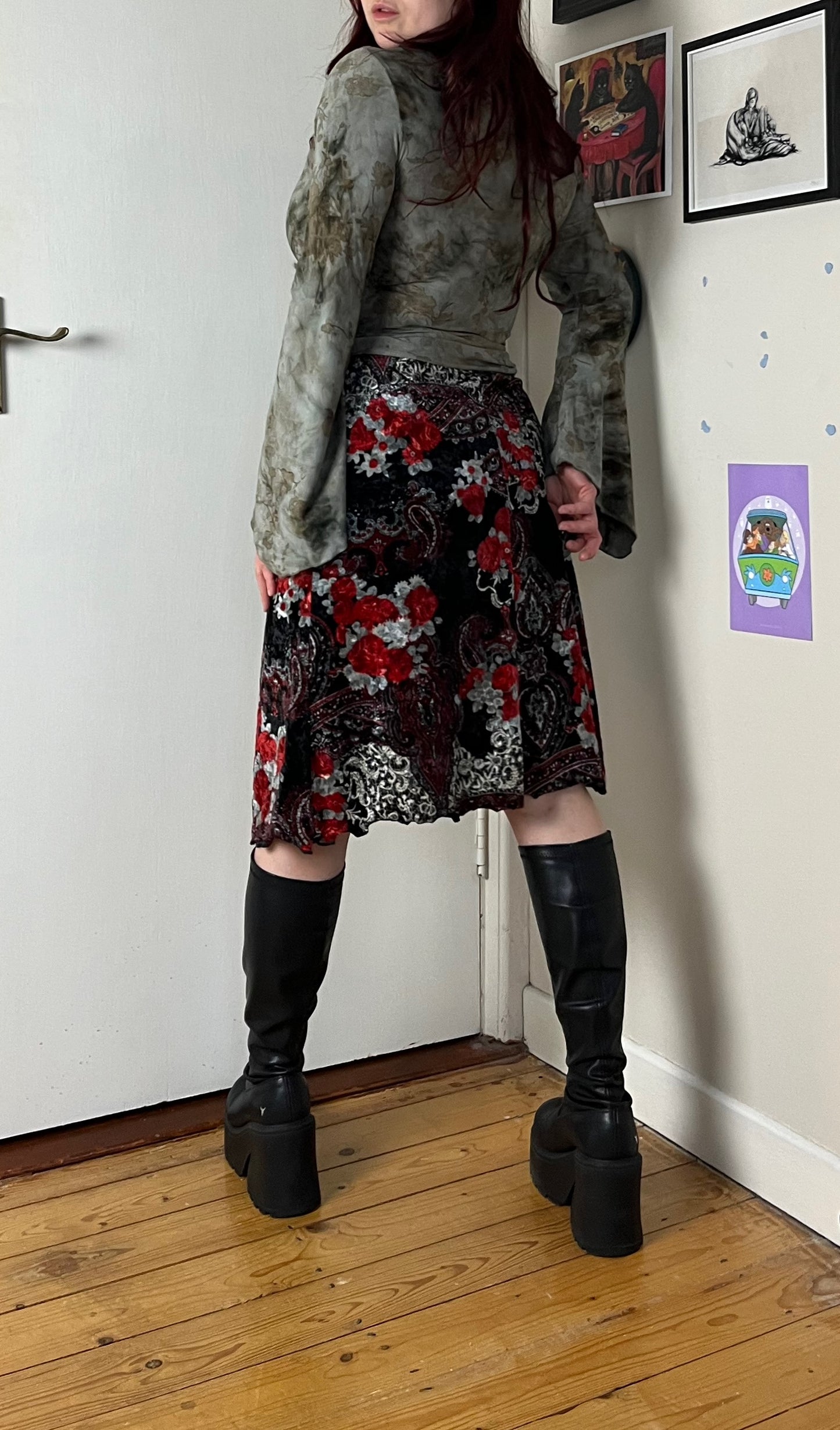 Velvet Midi Skirt UK 10-12