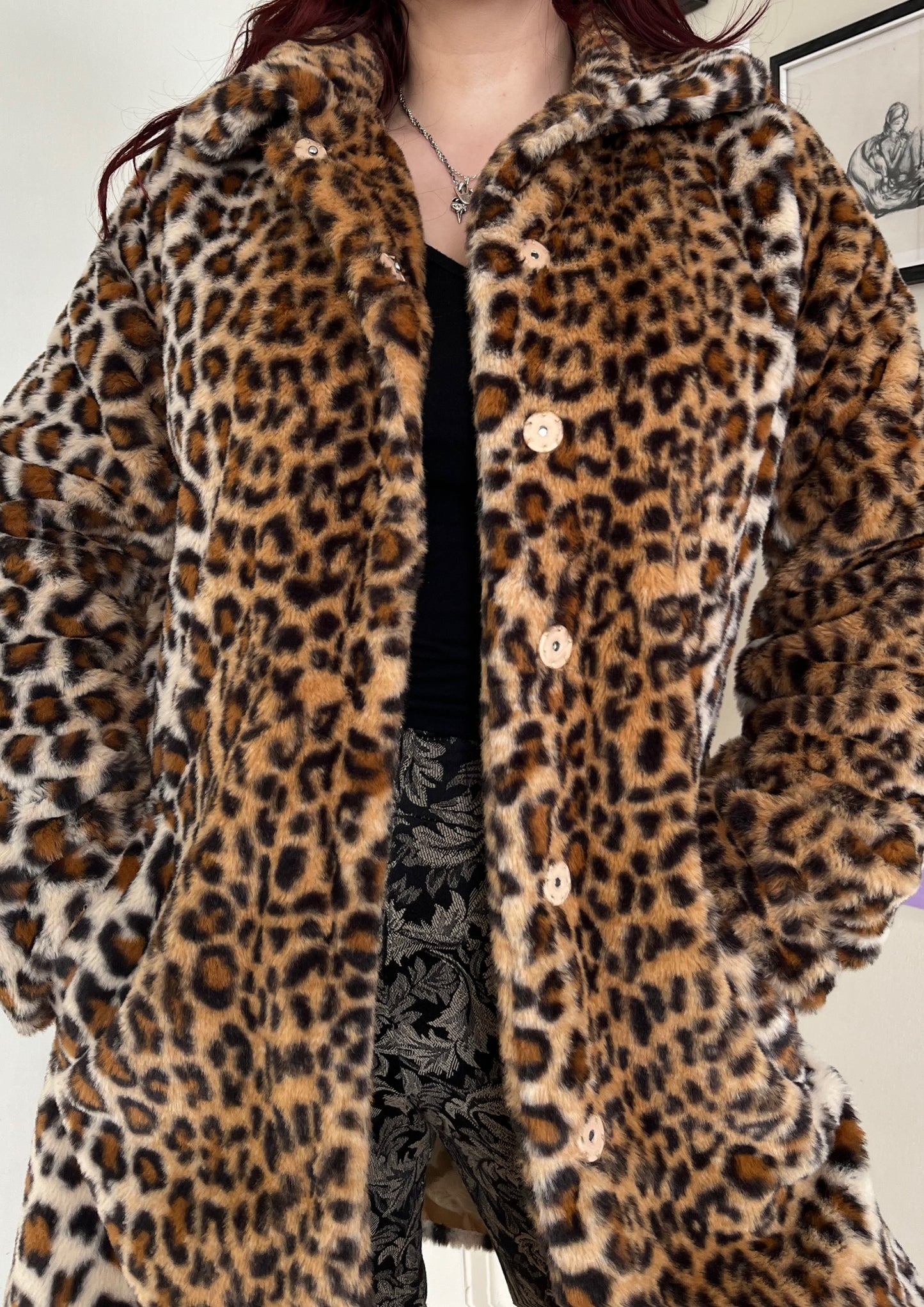 Leopard Print Coat M