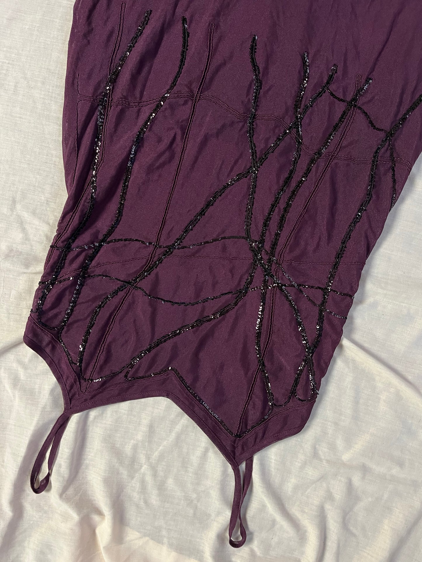 Purple Mesh Maxi Dress - UK 10