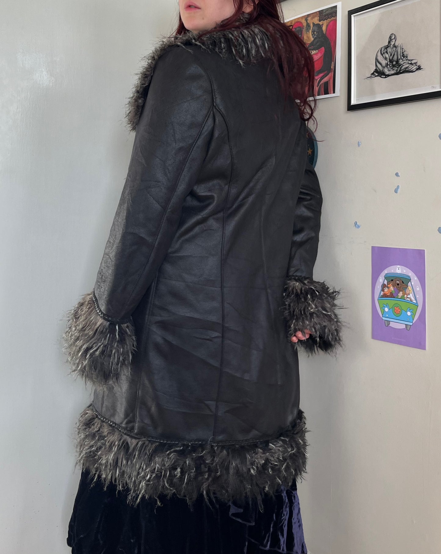 Black Afghan Coat - Size L