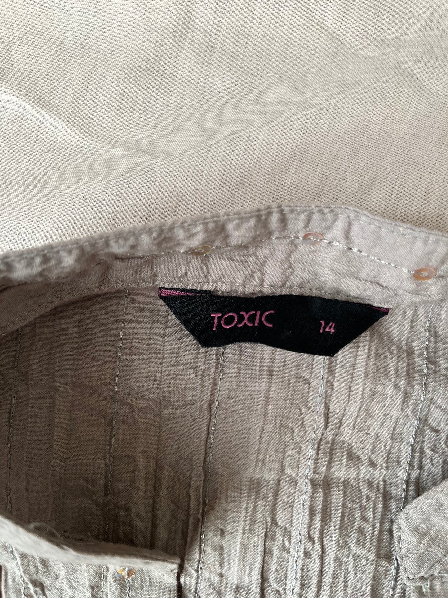 Grey Sequined Top - UK 12