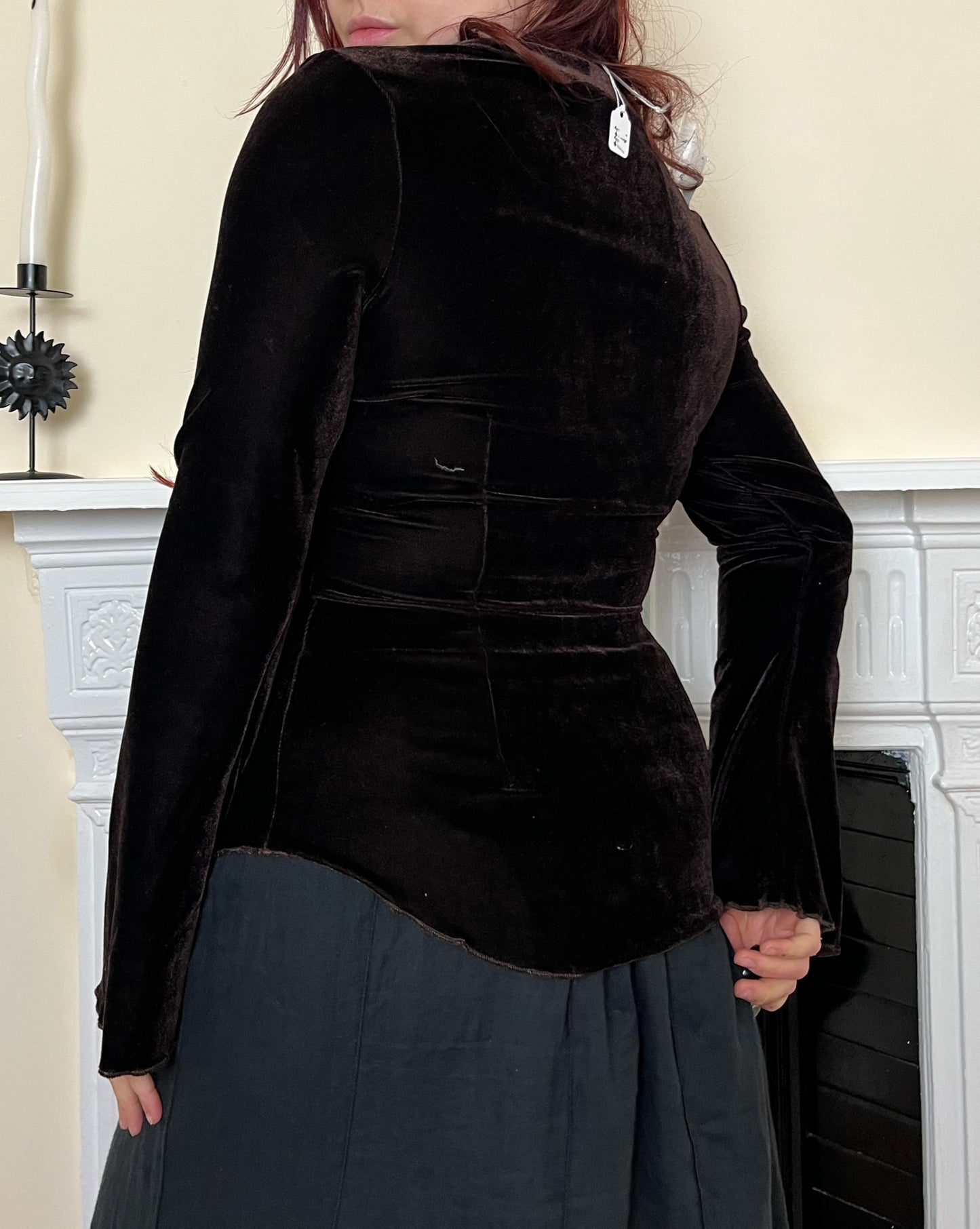 Brown Velvet Top UK 10-12