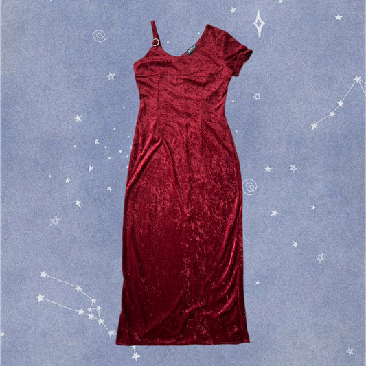 Red Velvet Dress UK 12