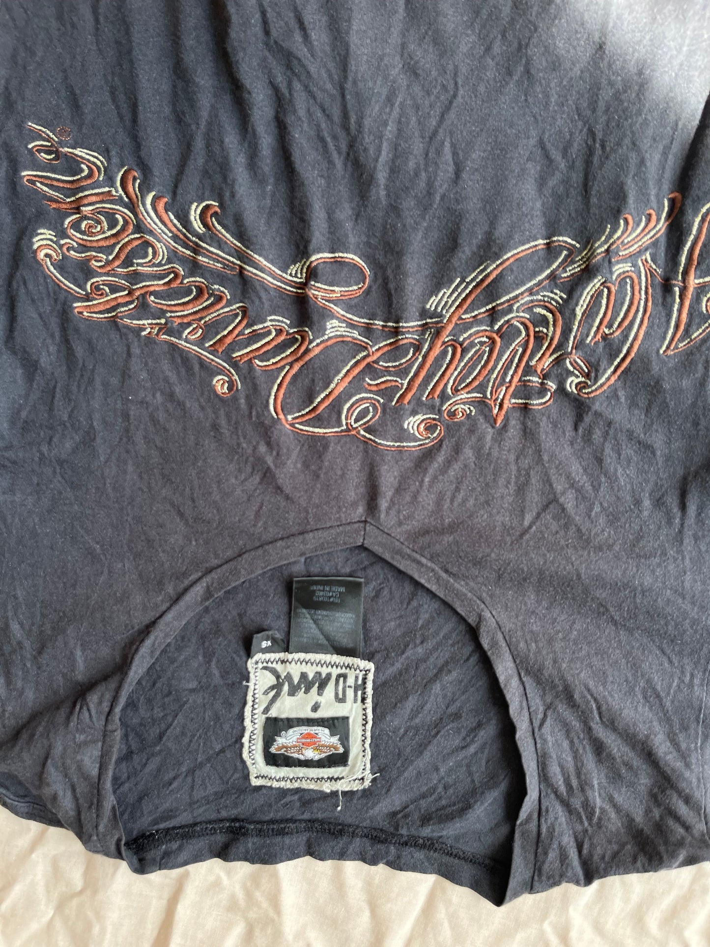 Y2K Harley Davidson Baby Tee UK 8-10