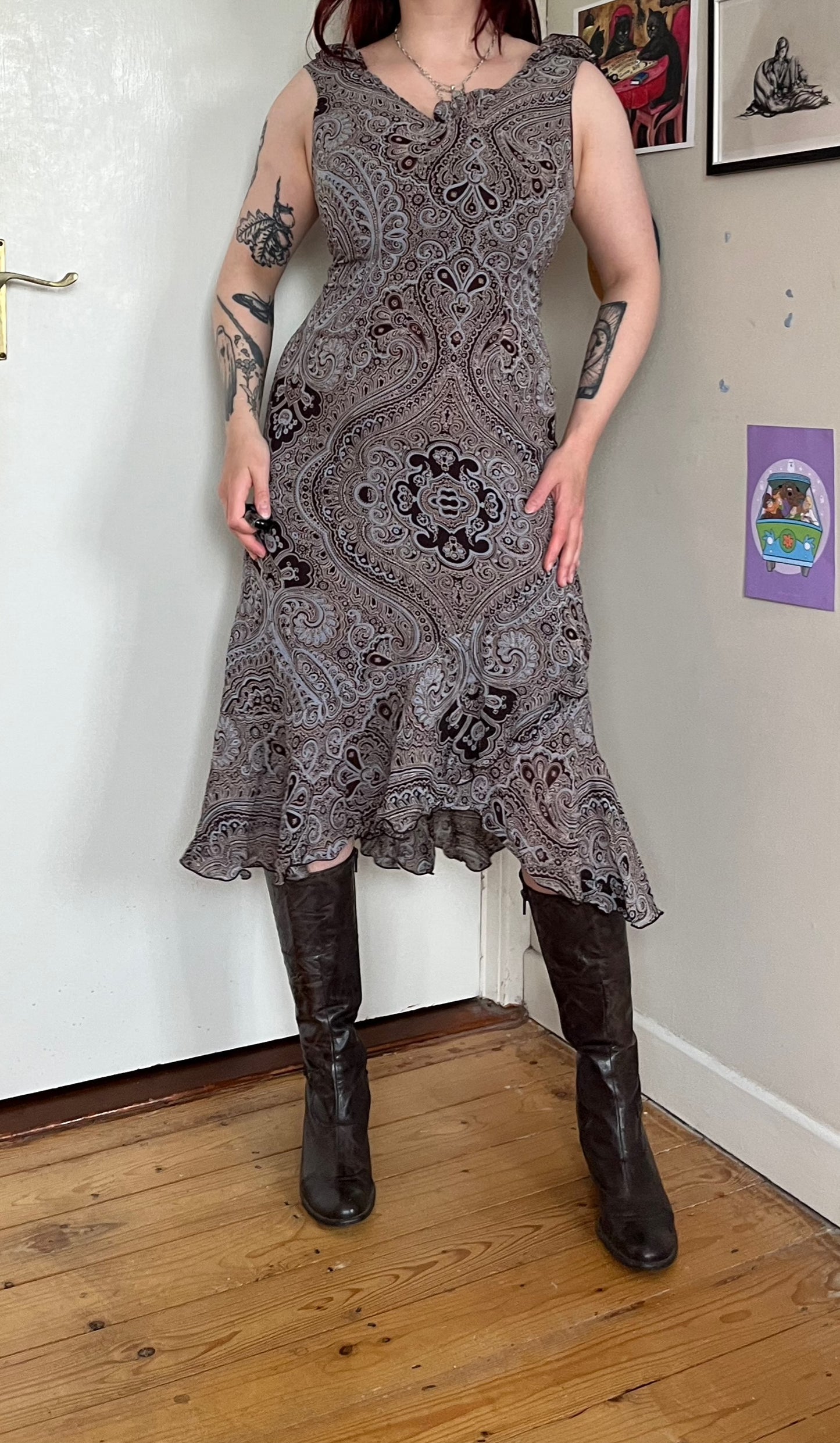Paisley Mesh Dress UK 10