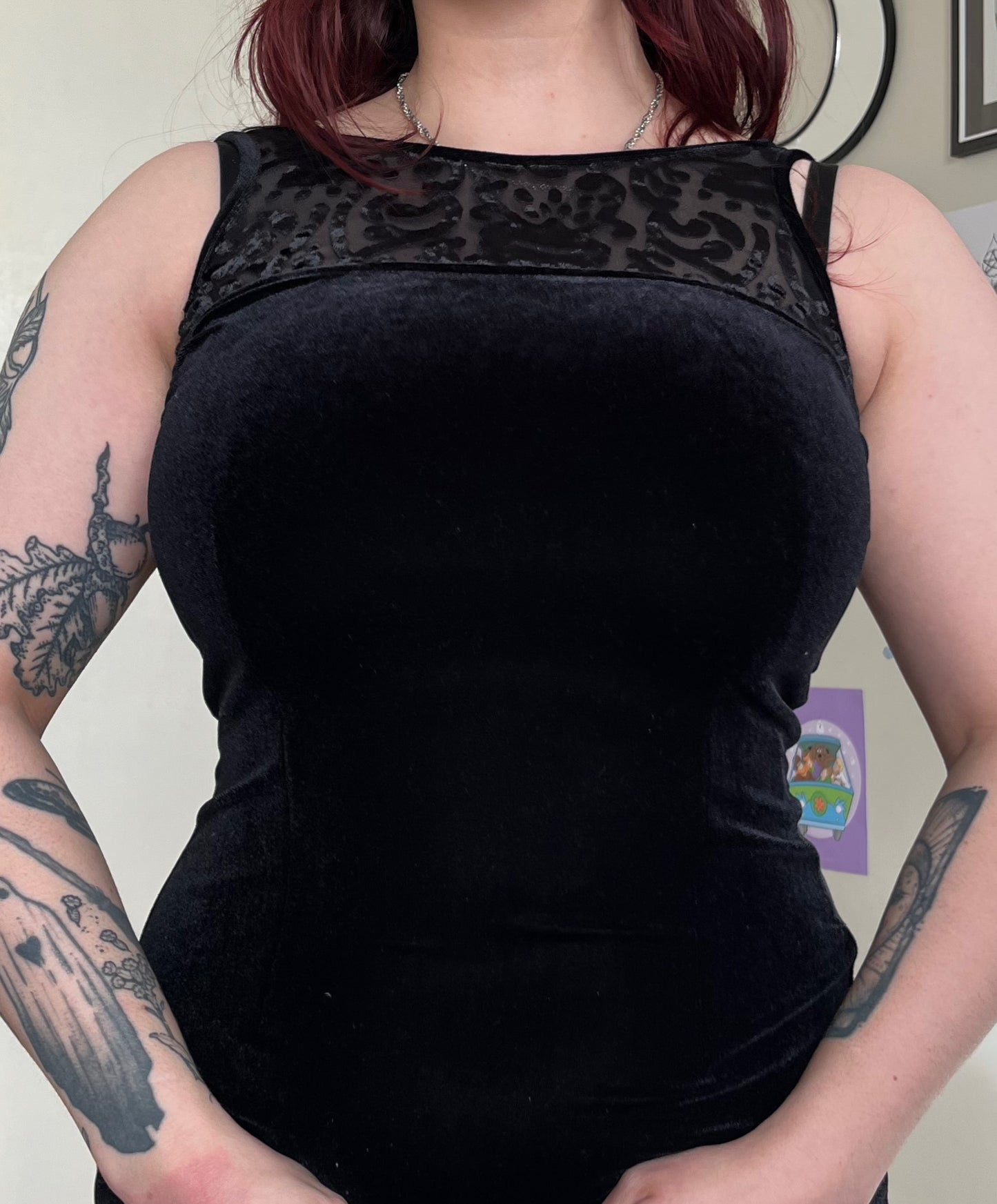 Black Velvet Dress UK 8-10