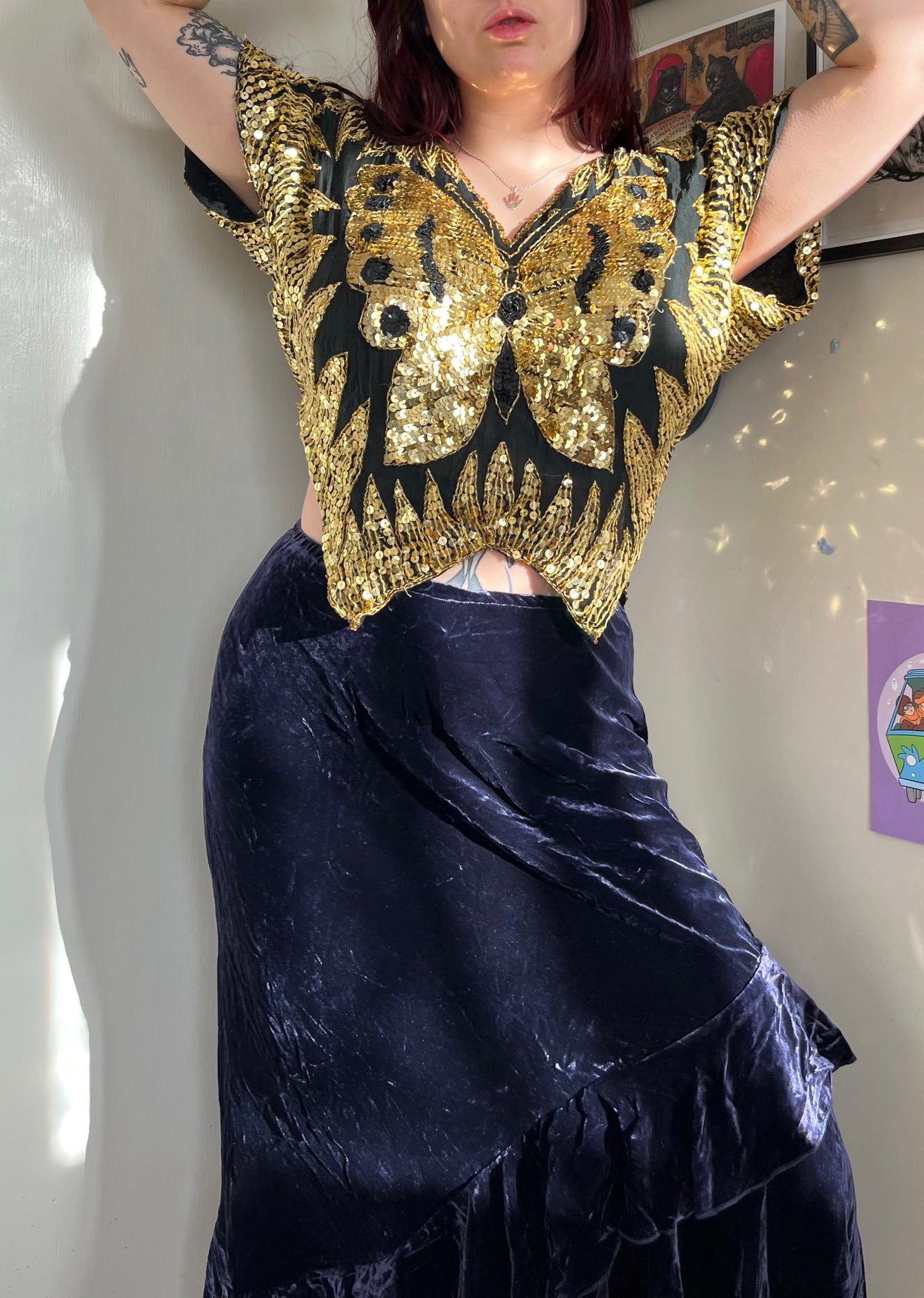 Sequin Butterfly Top - Free Size