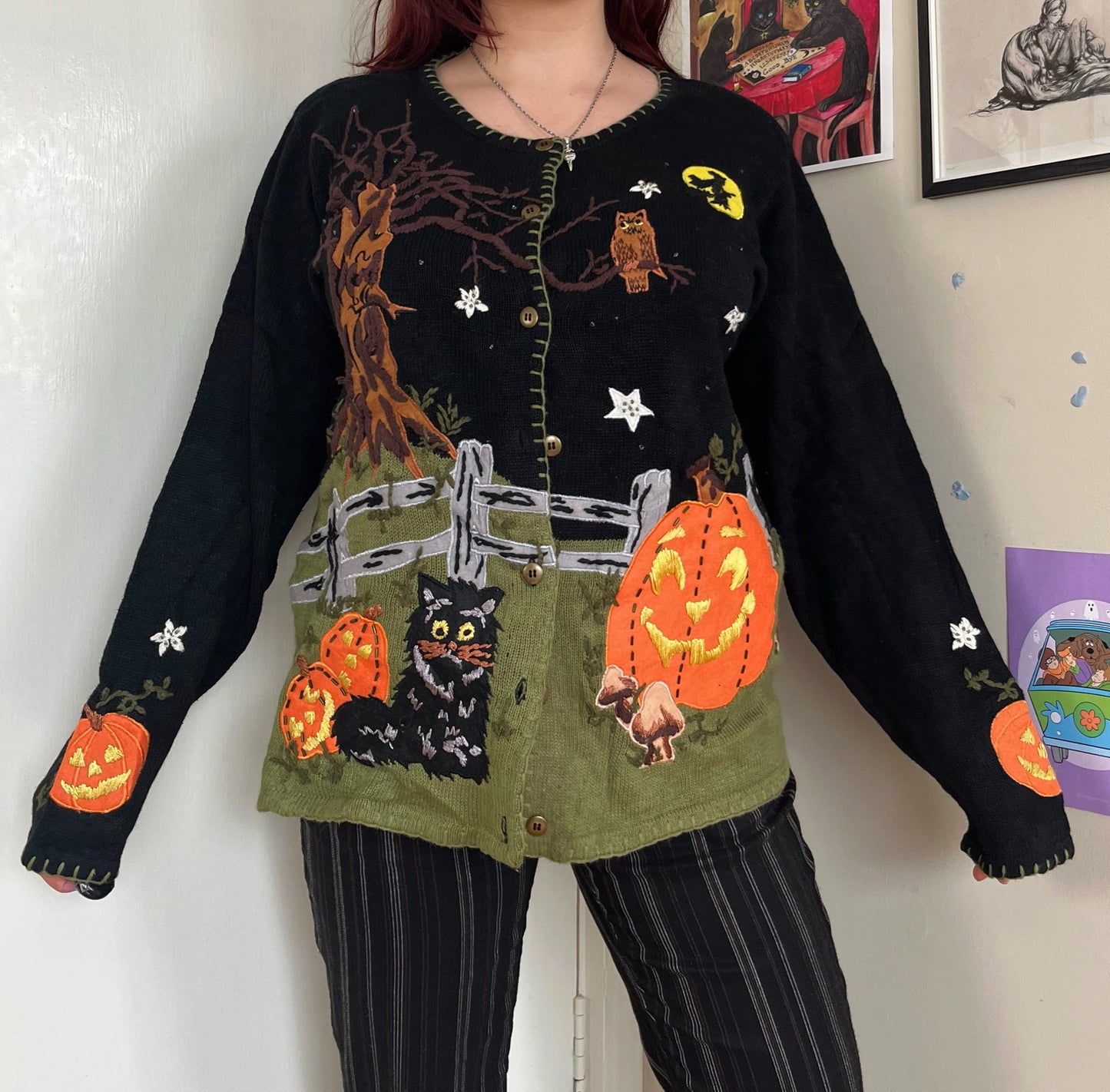 Witching Hour 1990s Halloween Cardigan L/XL