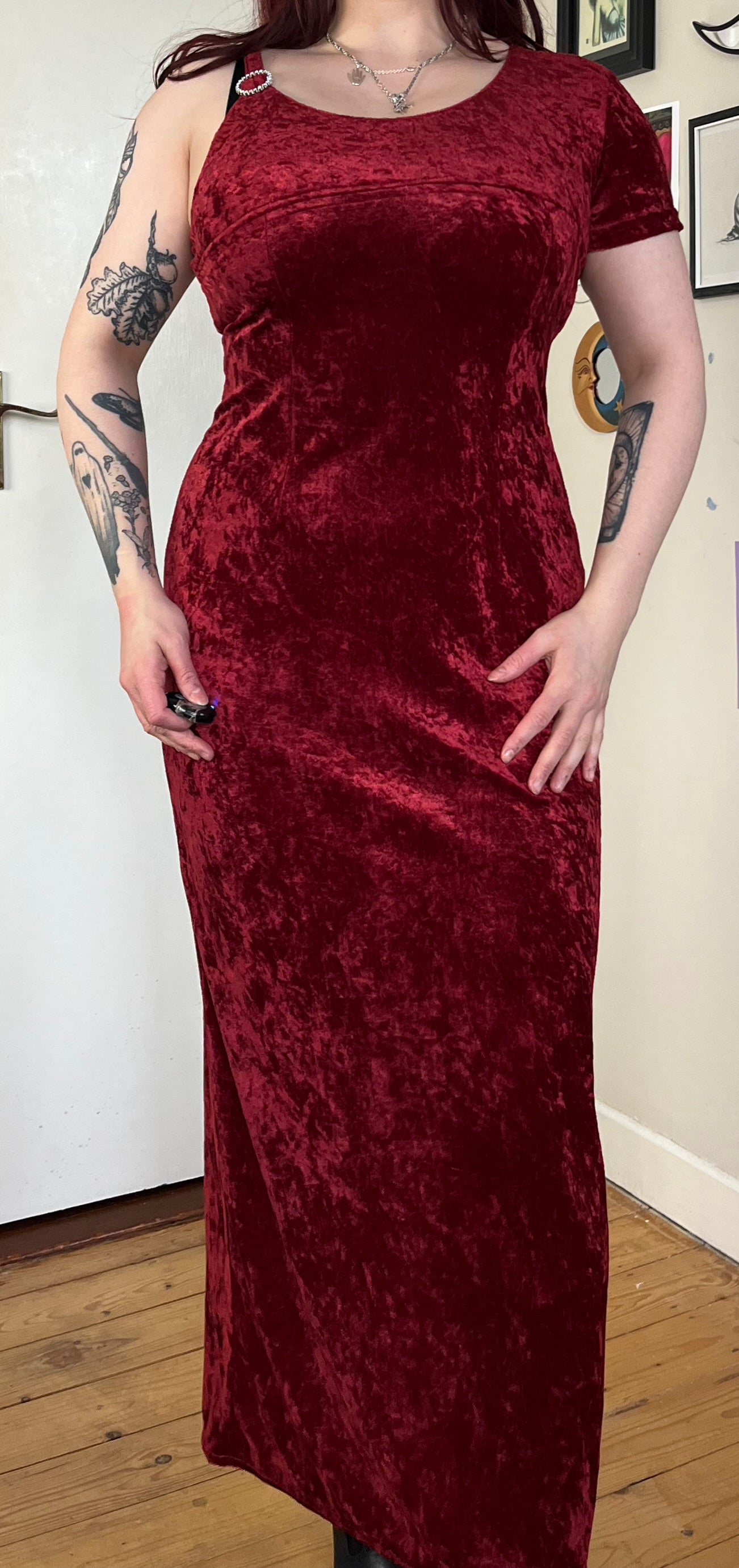 Red Velvet Dress UK 12