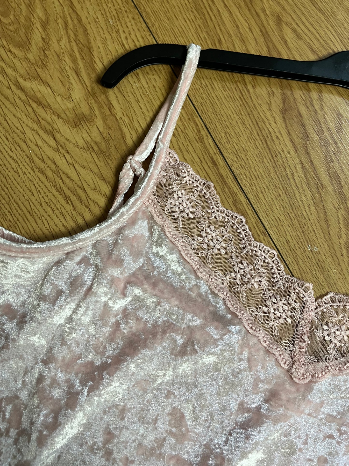 Pink Velvet Cami Top UK 14