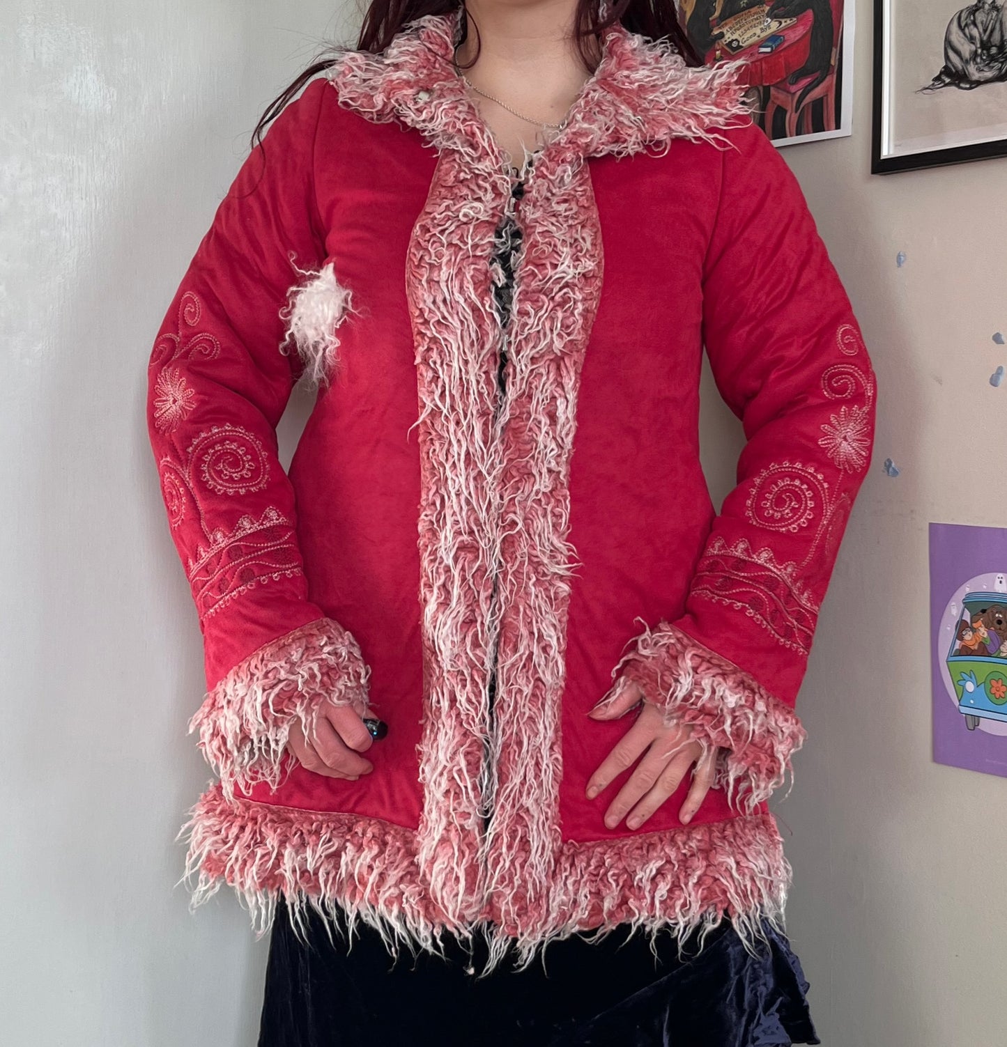 Pink Afghan Coat - Size S