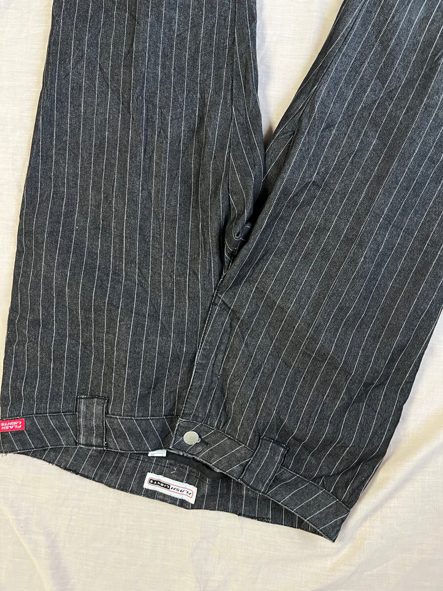 Grey Striped Jeans UK 12