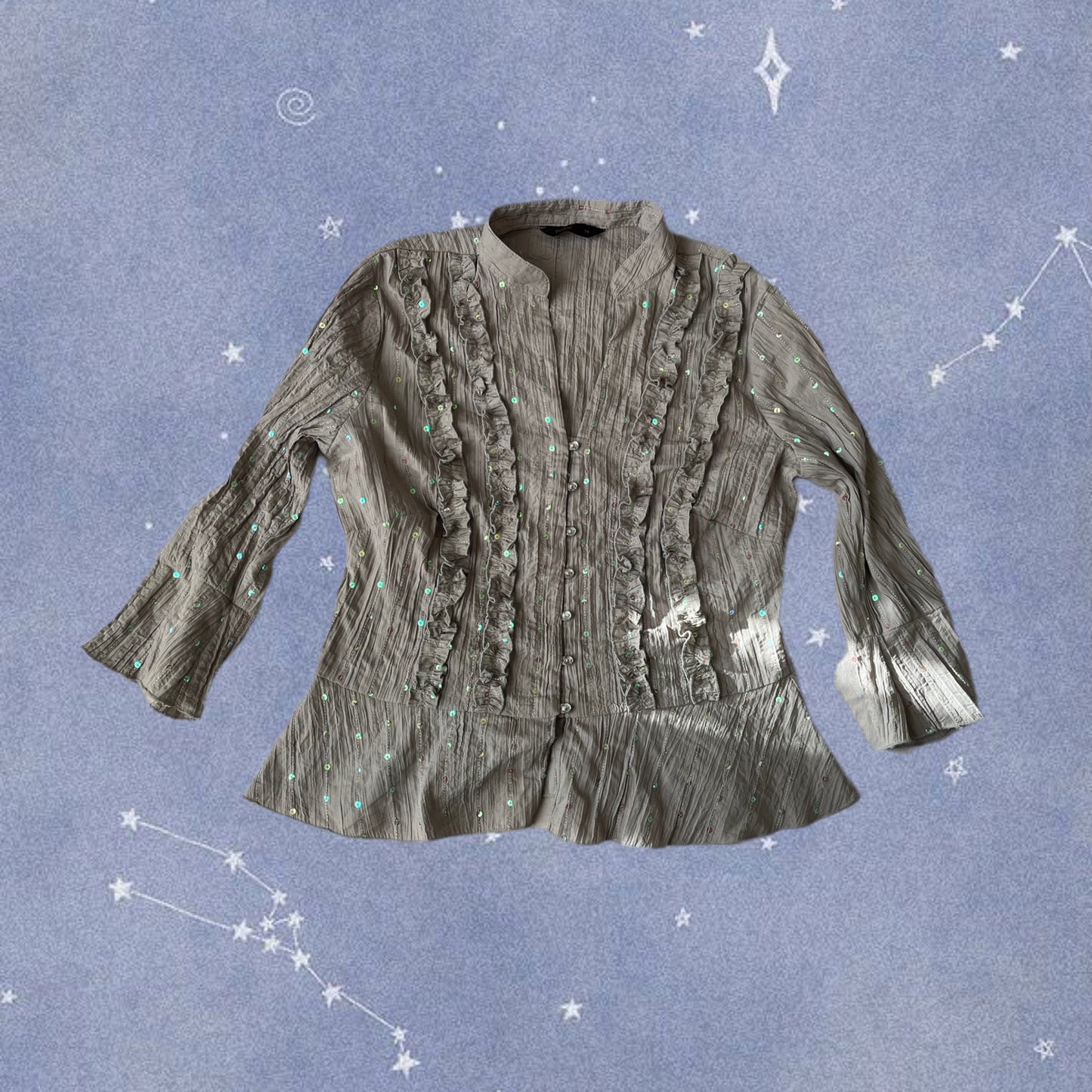 Grey Sequined Top - UK 12