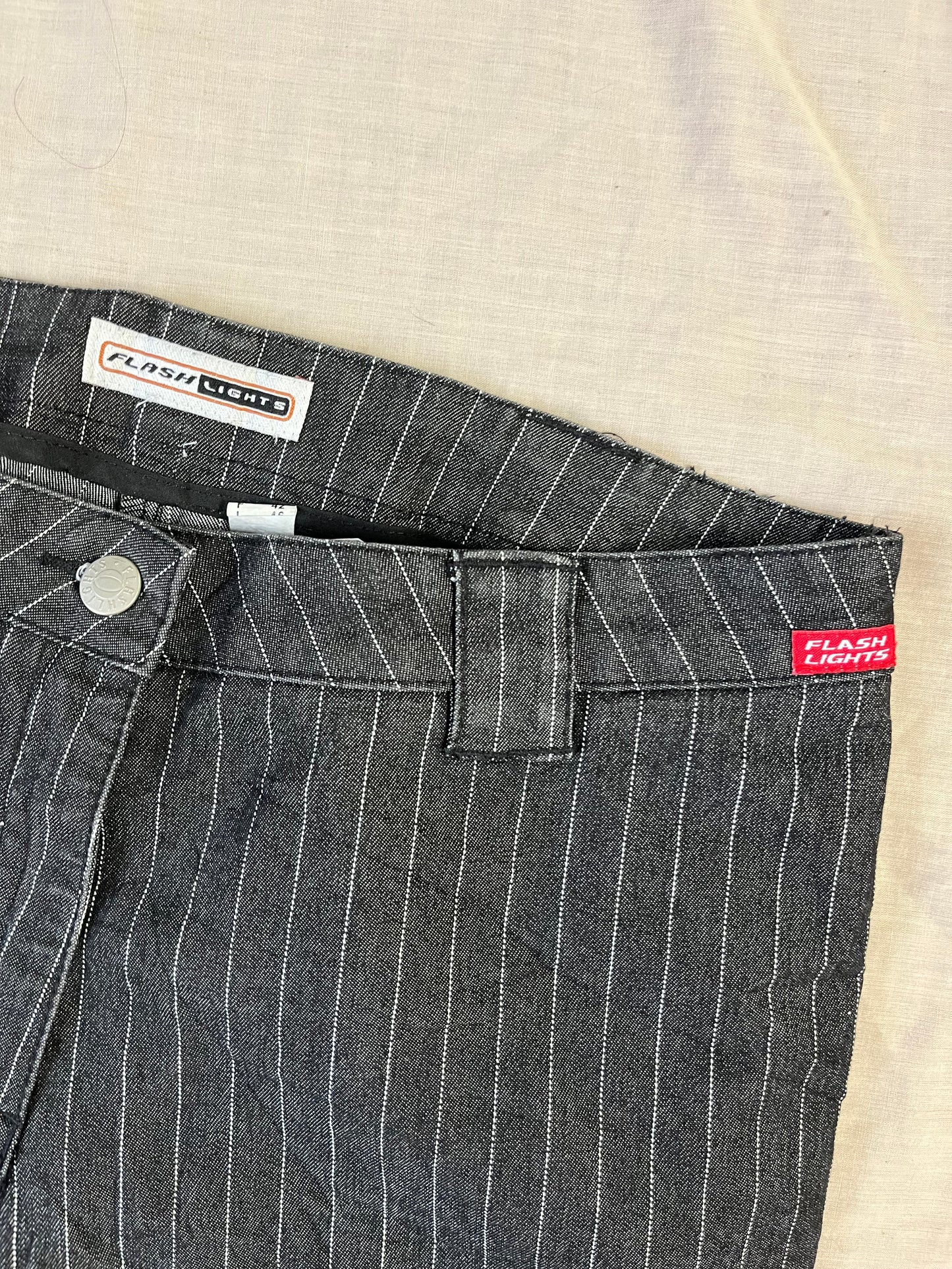 Grey Striped Jeans UK 12