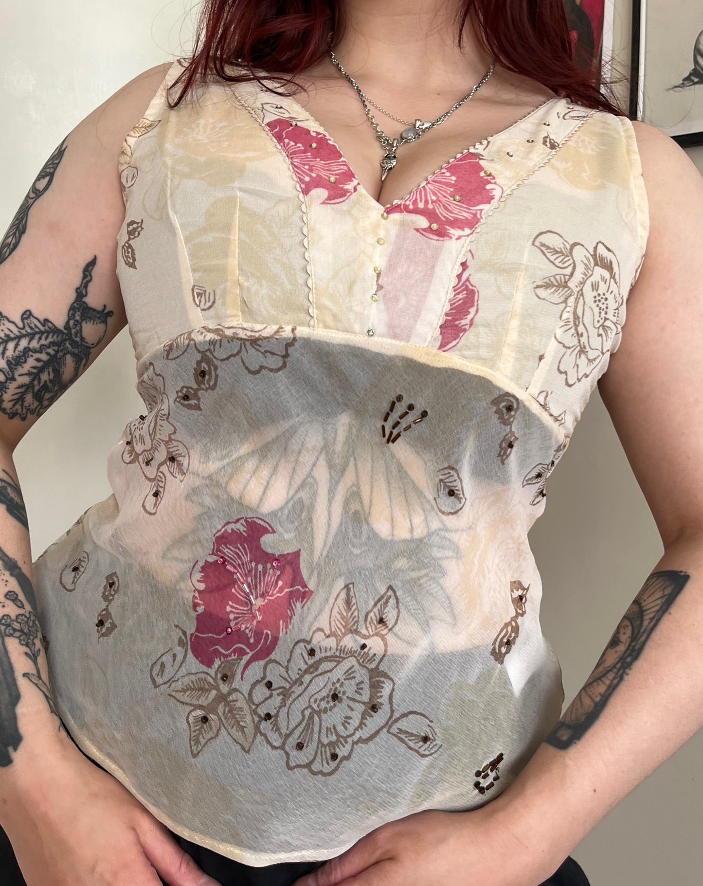 Floral Mesh Top UK 10